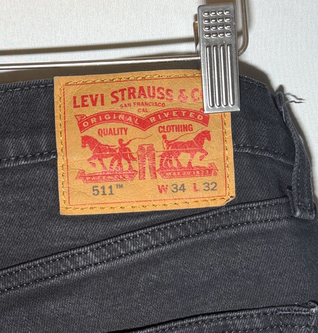 Levi's 511 Slim Jeans 34x32 Black Denim 3