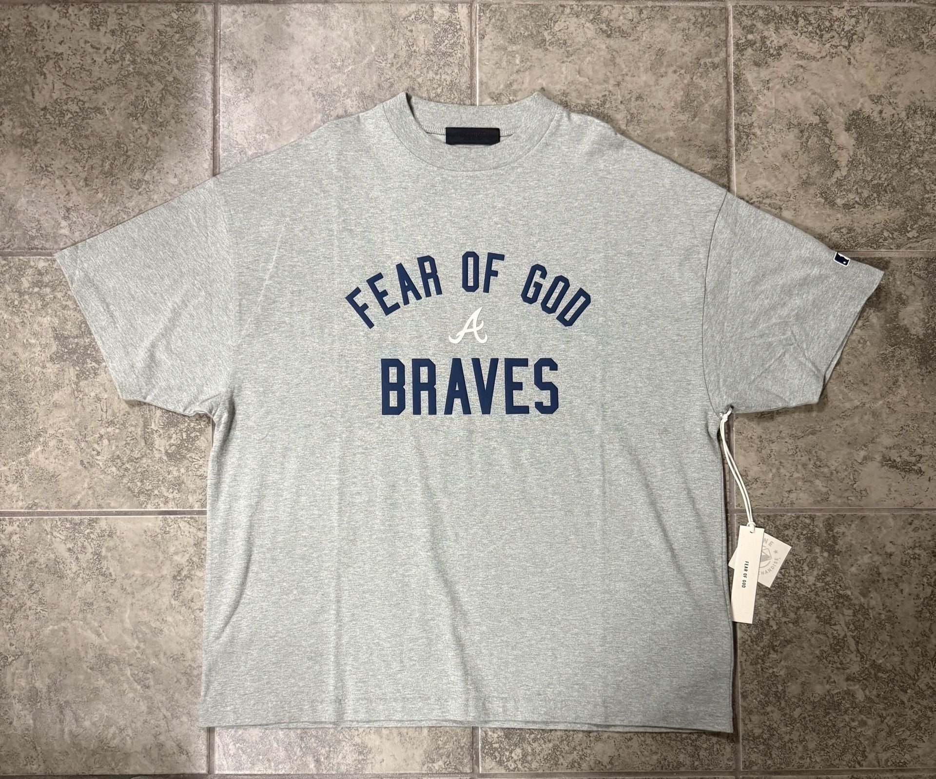 Fear of God Essentials Braves 90's Tee Dark Heather Men's - FW25 - US 2