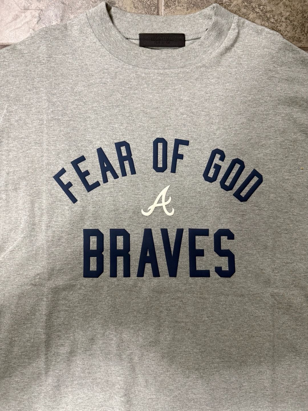 Fear of God Essentials Braves 90's Tee Dark Heather Men's - FW25 - US 4