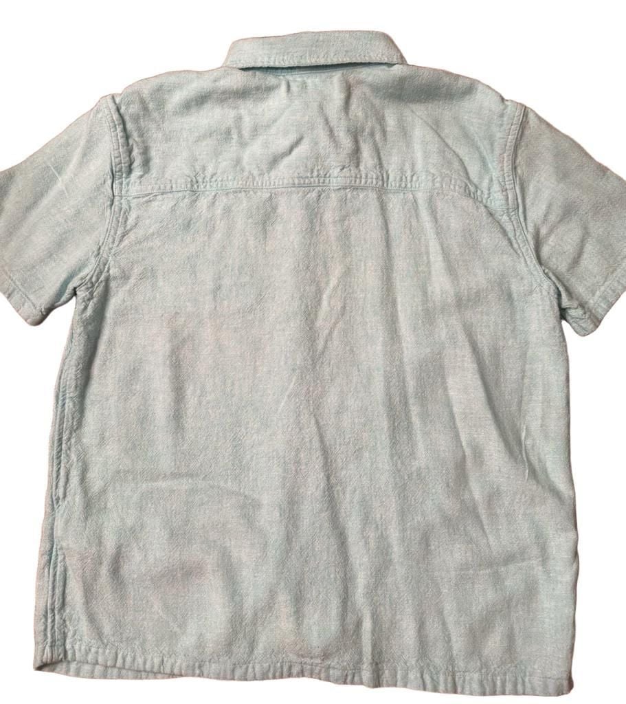 abercrombie kids Short Sleeve Button-Down Shirt Size 11/12 Light Blue h1603 5