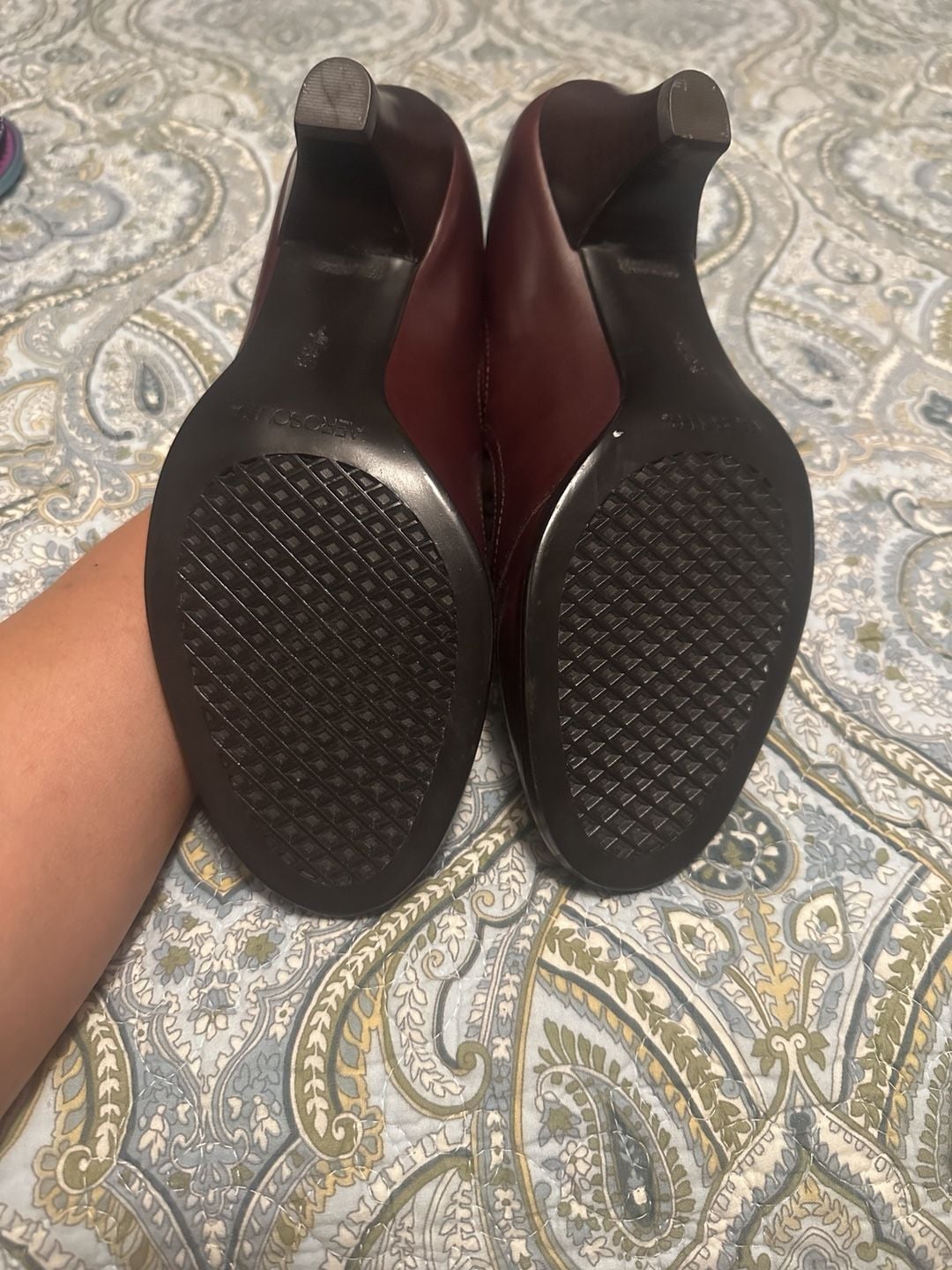 Aerosoles Brown Leather T-Strap Heels 5