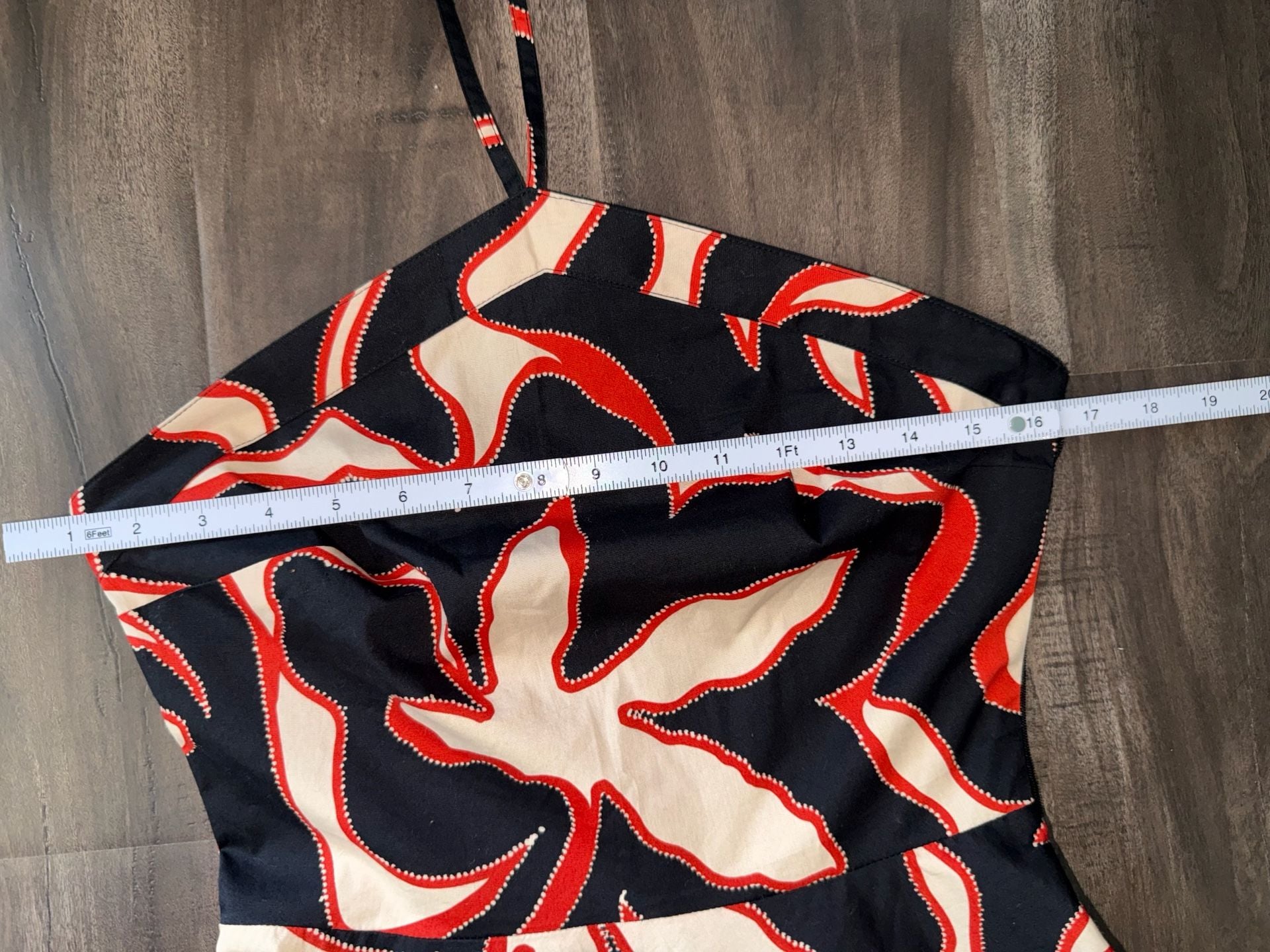 Btb Los Angeles Mia Dress Size Small Black Red Print Halter Maxi 6