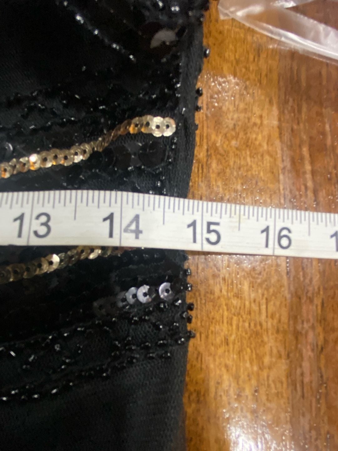 Black Gold Sequin Art Deco Flapper Dress Short Sleeve Cocktail Dress small 
 9