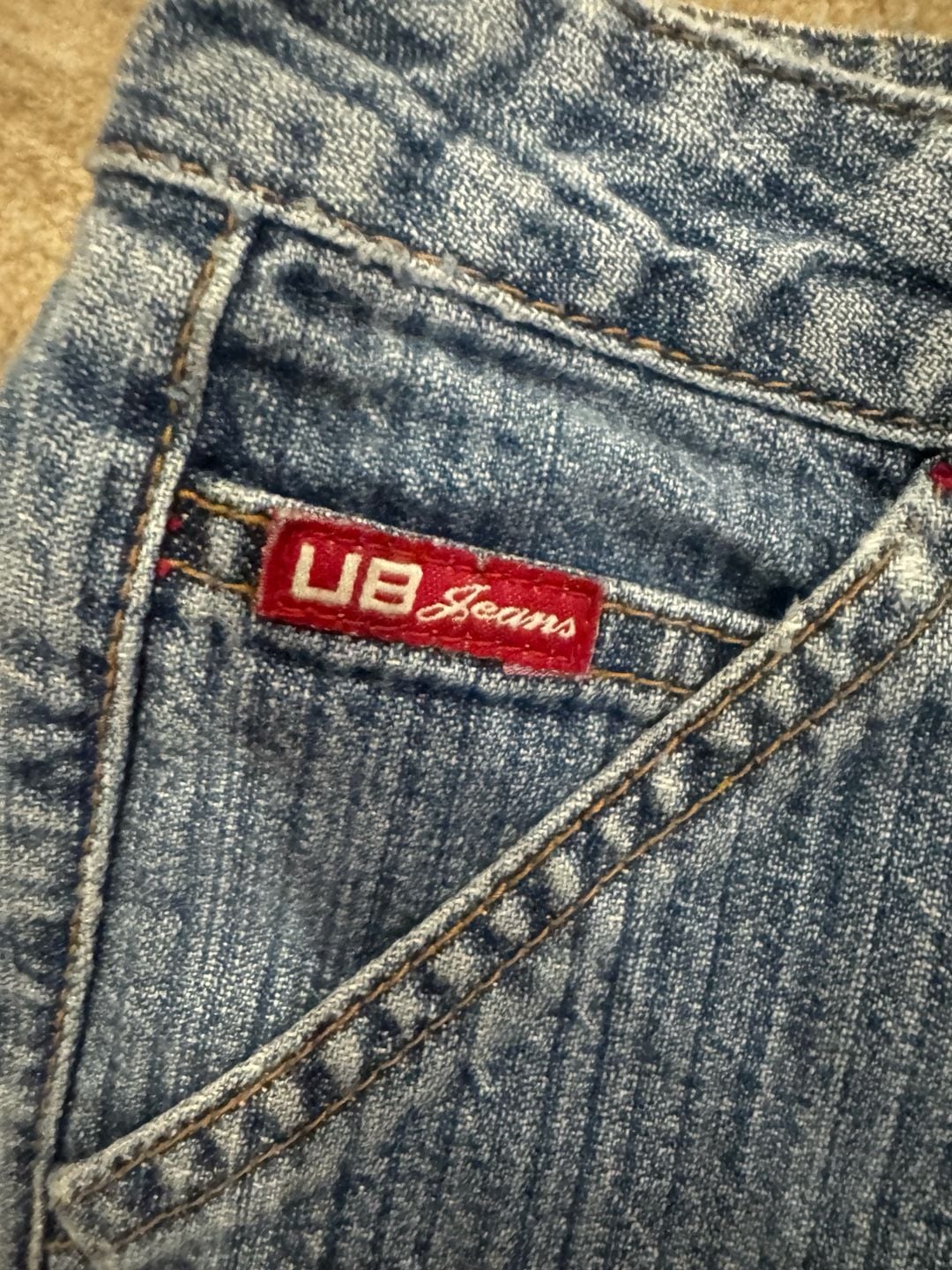 Unionbay Jean Shorts Size 8 Blue Denim Cargo Distressed Y2K 3