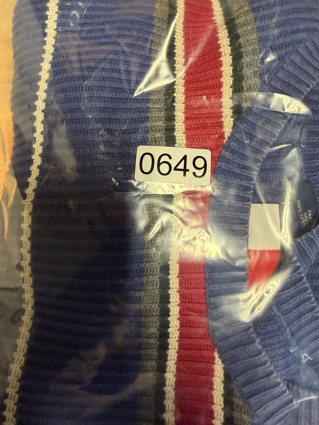 Tommy Hilfiger Striped Sweater Size XL Blue Red Cotton Crewneck 9