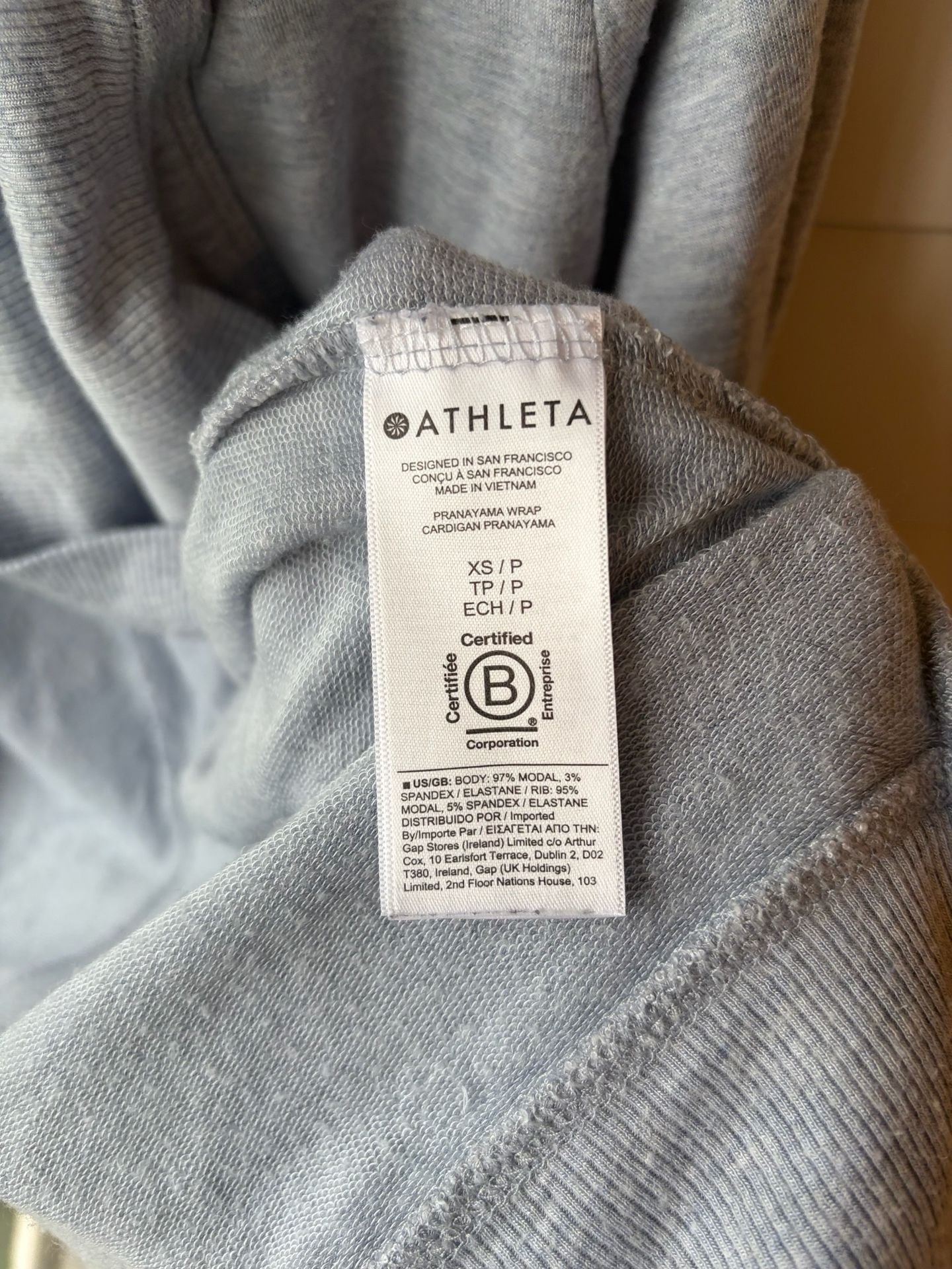 Athleta Zenana Slouchy Pocket Open Cardigan Sky Blue Athleisure 6