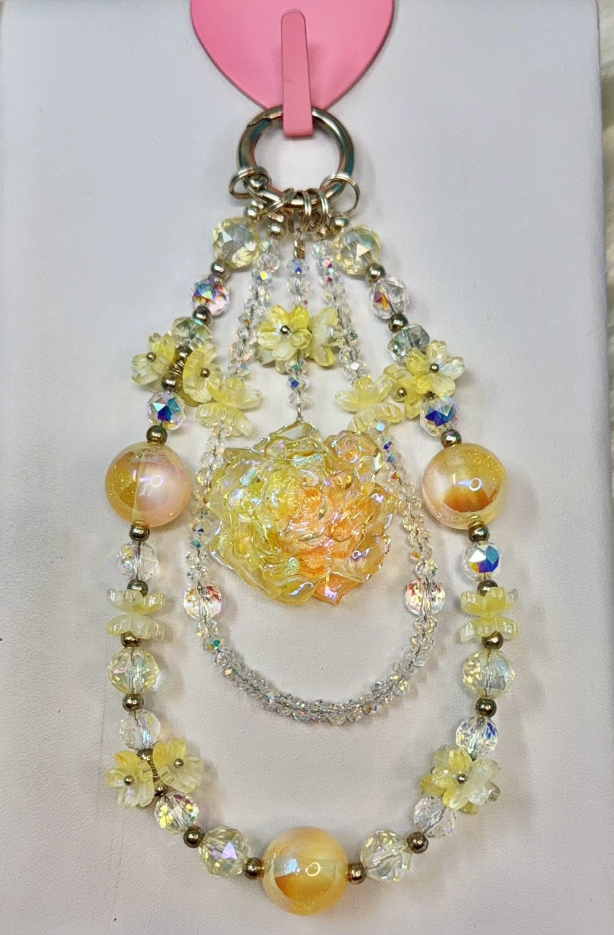 6 pieces of Handmade beaded flower phone charms 3
