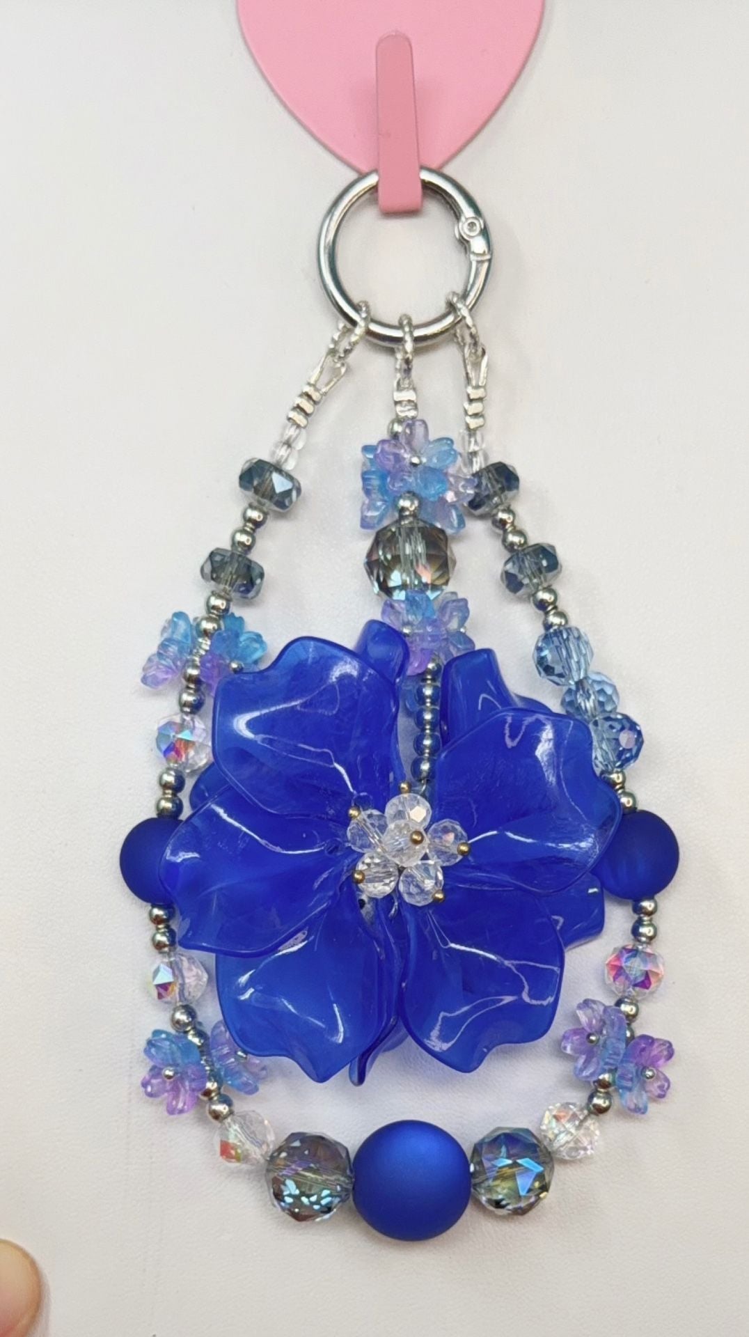 6 pieces of Handmade beaded flower phone charms 4