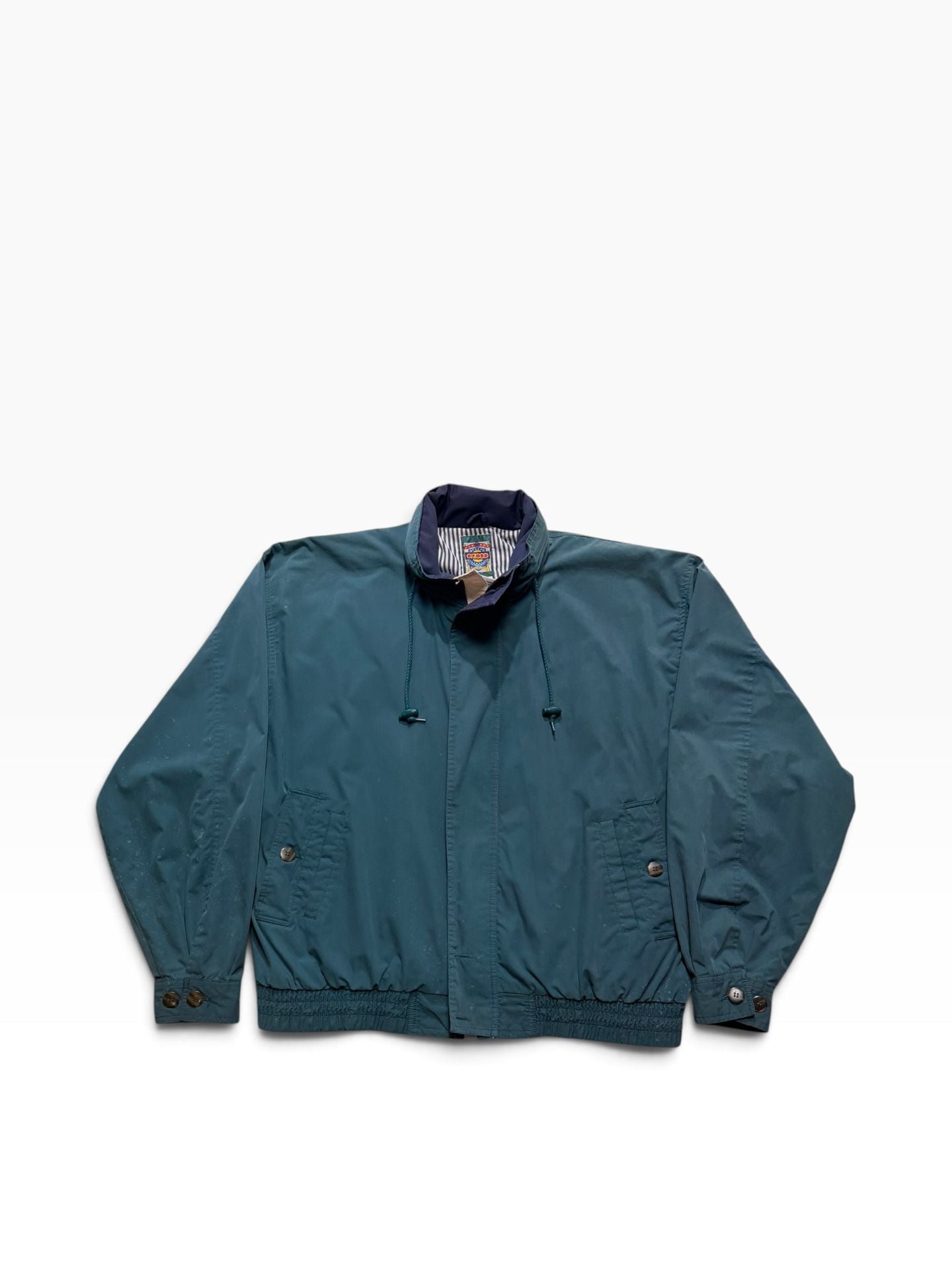 G2000 Vintage Hooded Jacket Size XL Dark Teal Cotton Blend 2