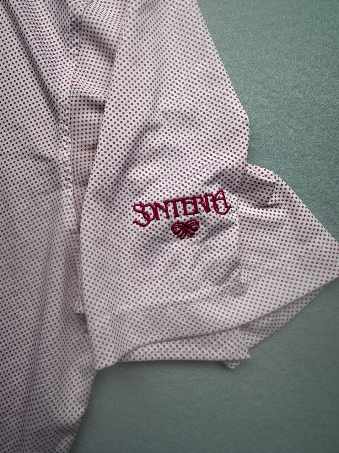 Johnnie Oh Golf Polo Shirt Pink Micro Dot Athletic Top 3