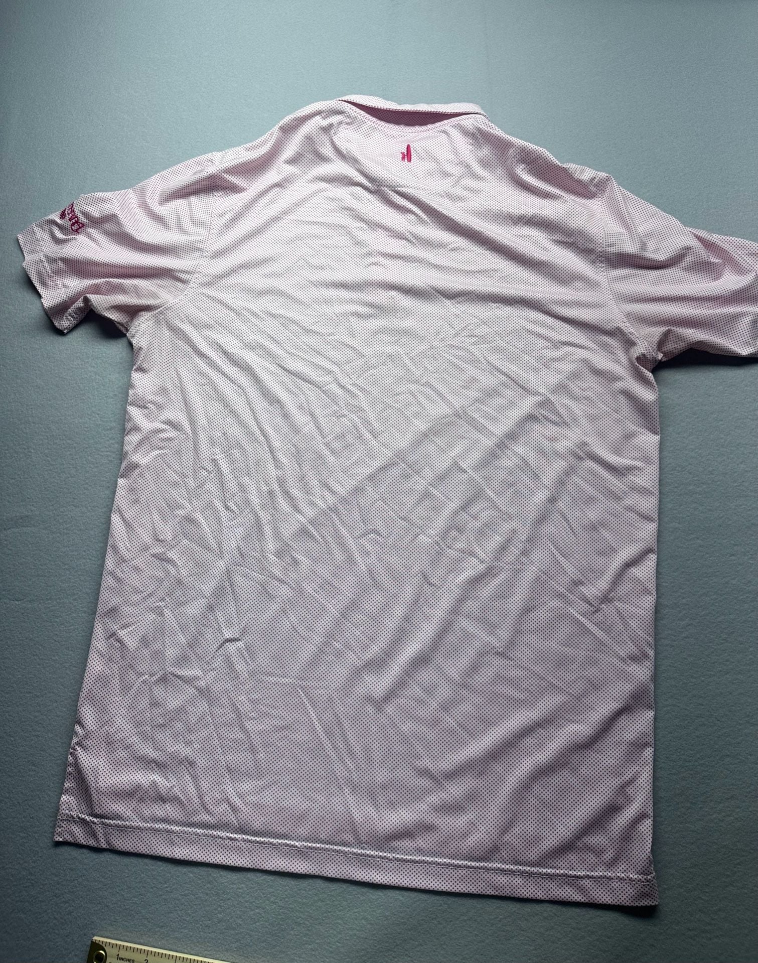 Johnnie Oh Golf Polo Shirt Pink Micro Dot Athletic Top 6