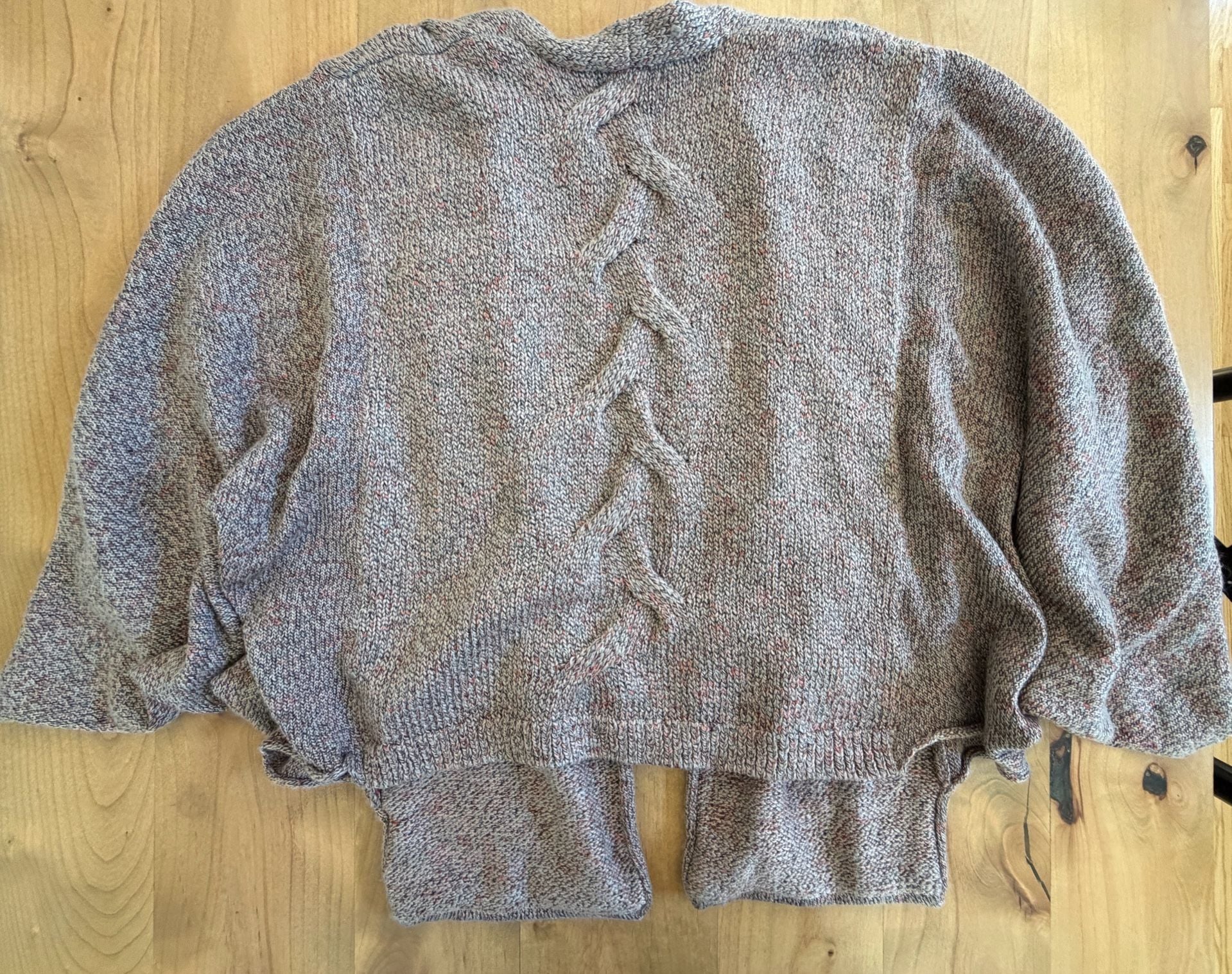 Knox Rose Open Front Cardigan Sweater Size M Cable Knit Multi-Color 4