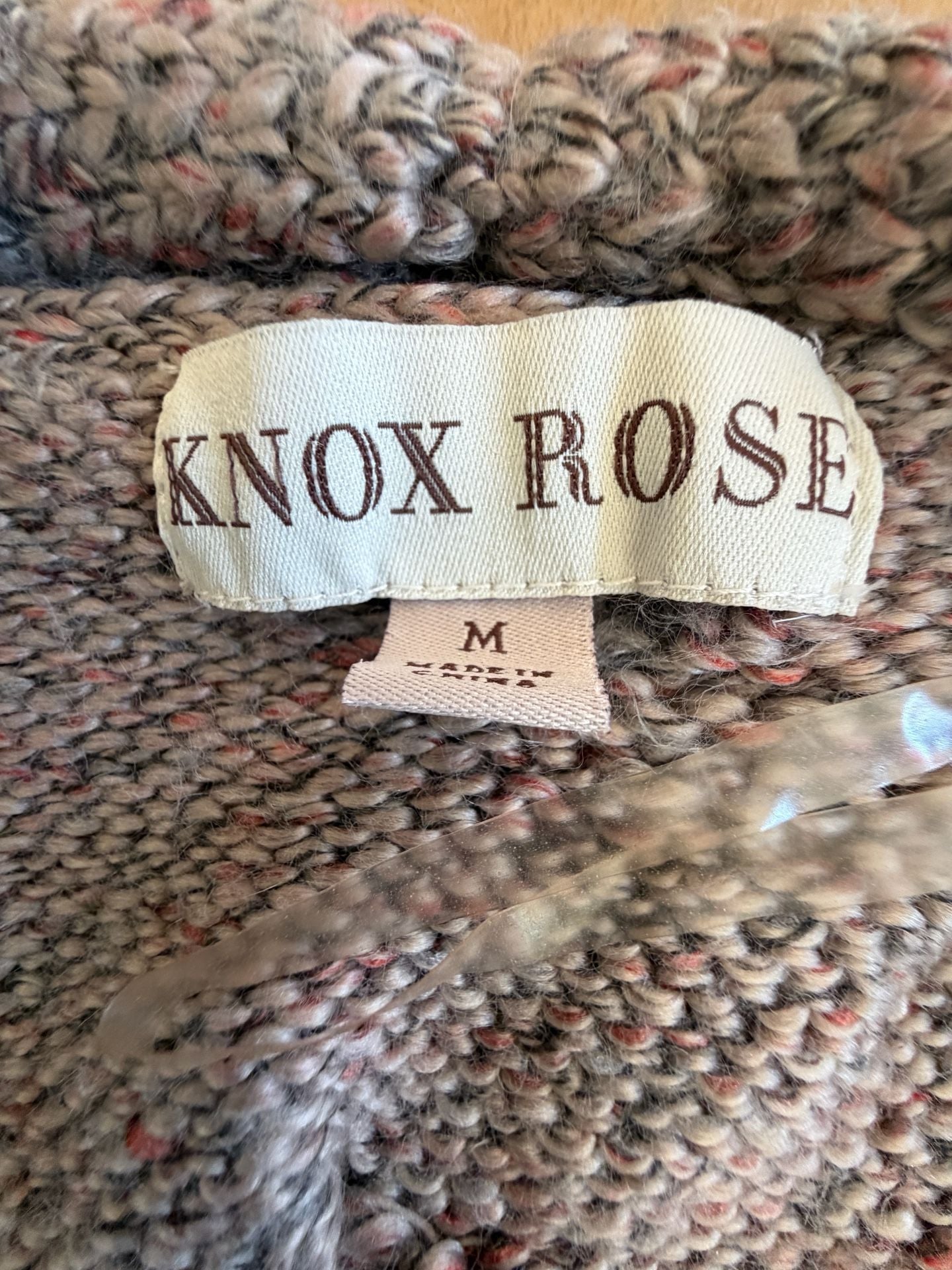 Knox Rose Open Front Cardigan Sweater Size M Cable Knit Multi-Color 5