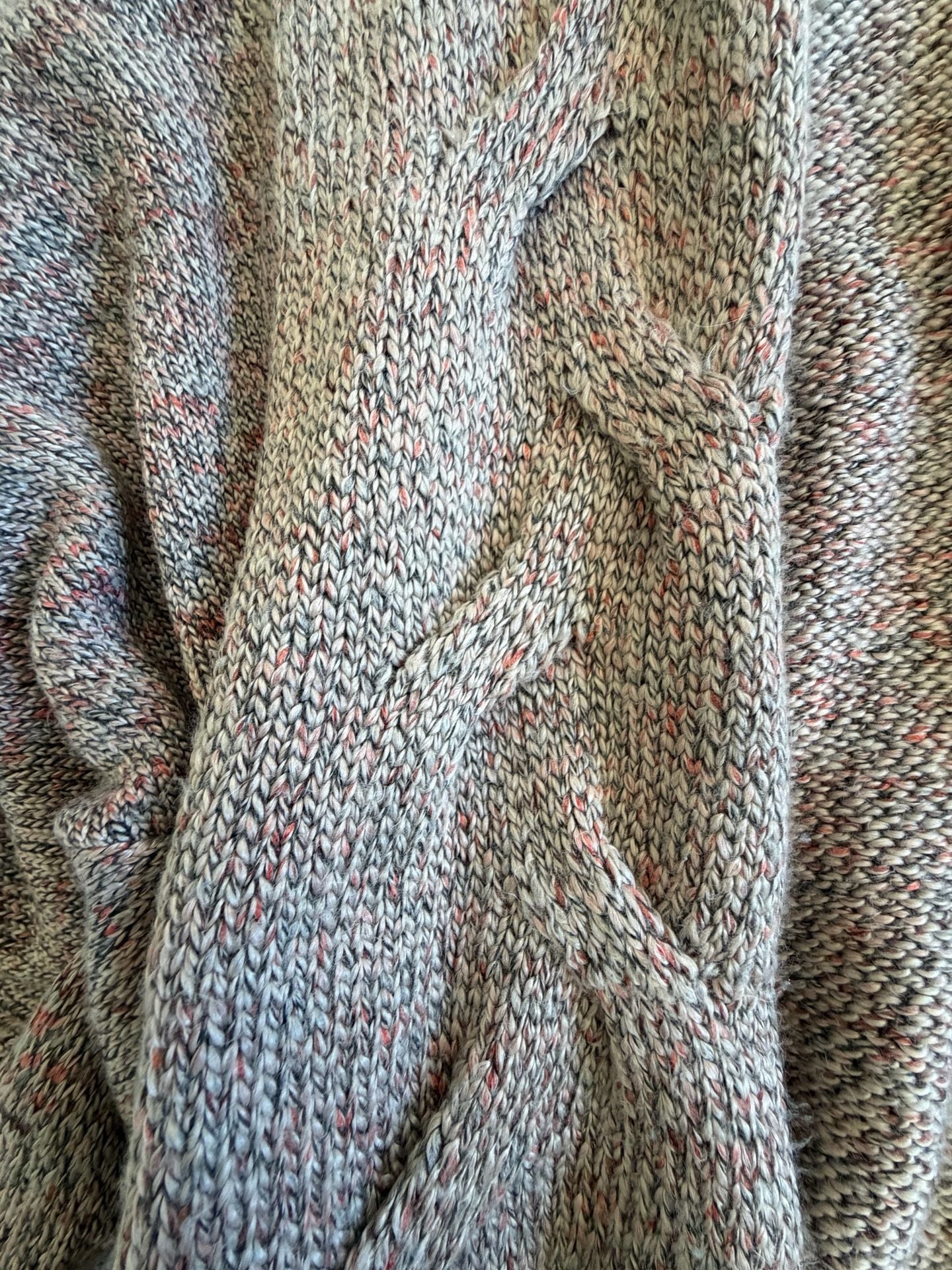 Knox Rose Open Front Cardigan Sweater Size M Cable Knit Multi-Color 6
