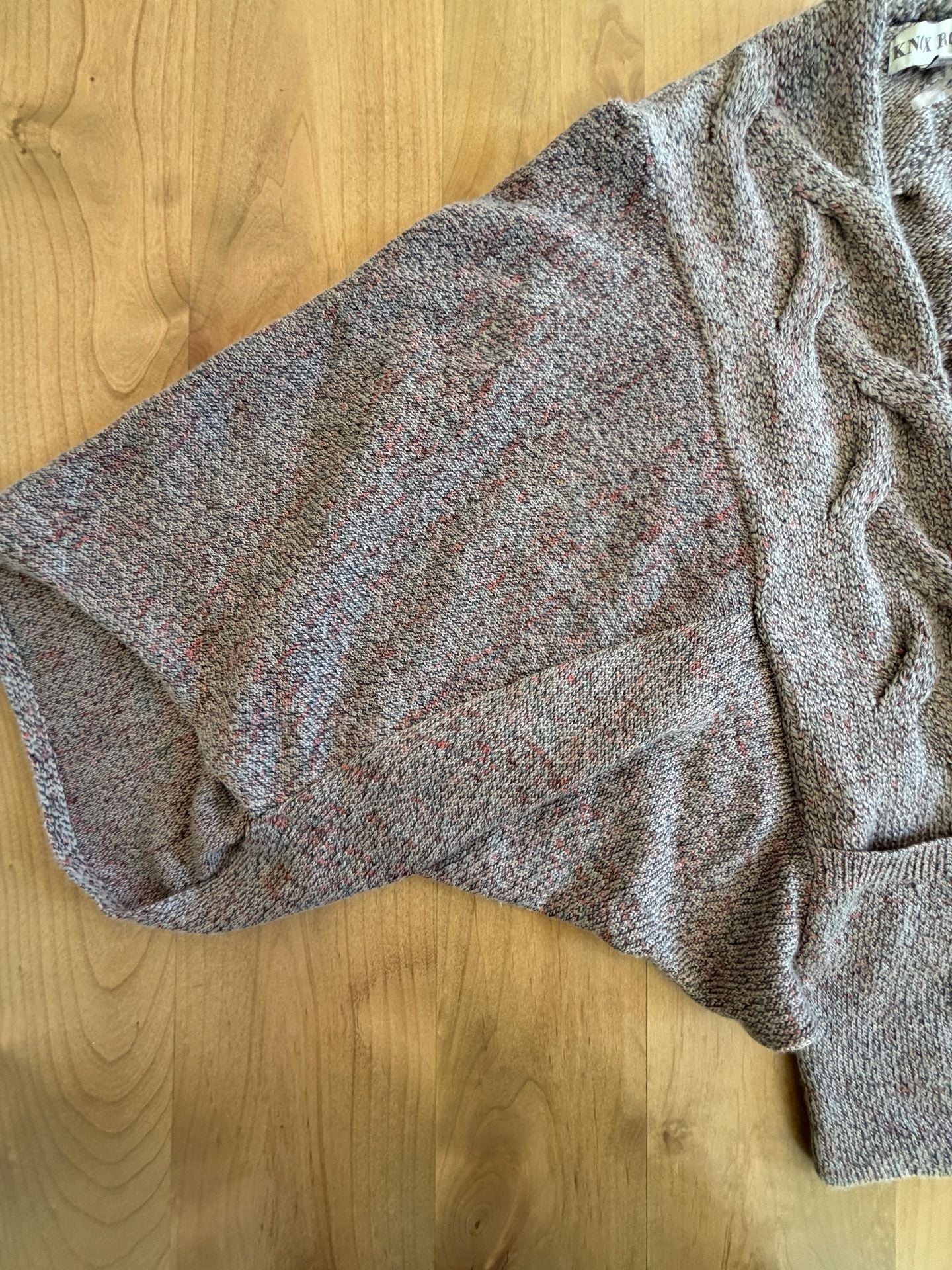 Knox Rose Open Front Cardigan Sweater Size M Cable Knit Multi-Color 10