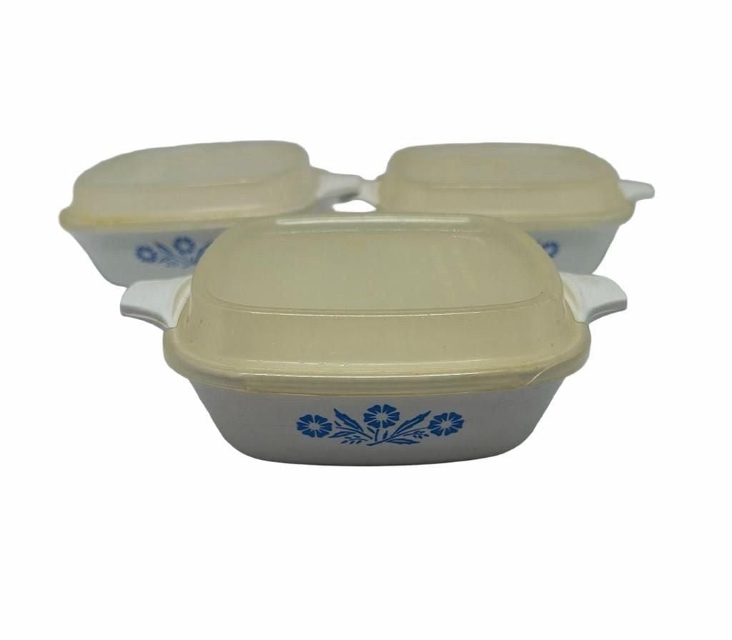 CorningWare Blue Cornflower P-41 Petite Pan Casserole Set of 3 2