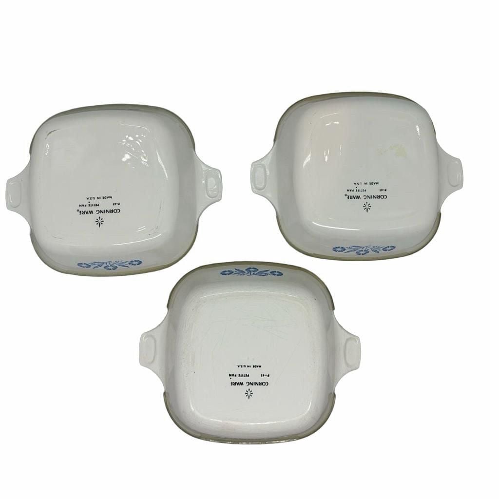 CorningWare Blue Cornflower P-41 Petite Pan Casserole Set of 3 4