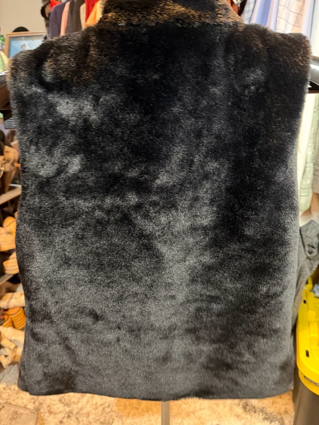 Koton Faux Fur Vest Size 36 Black Zip Up 4