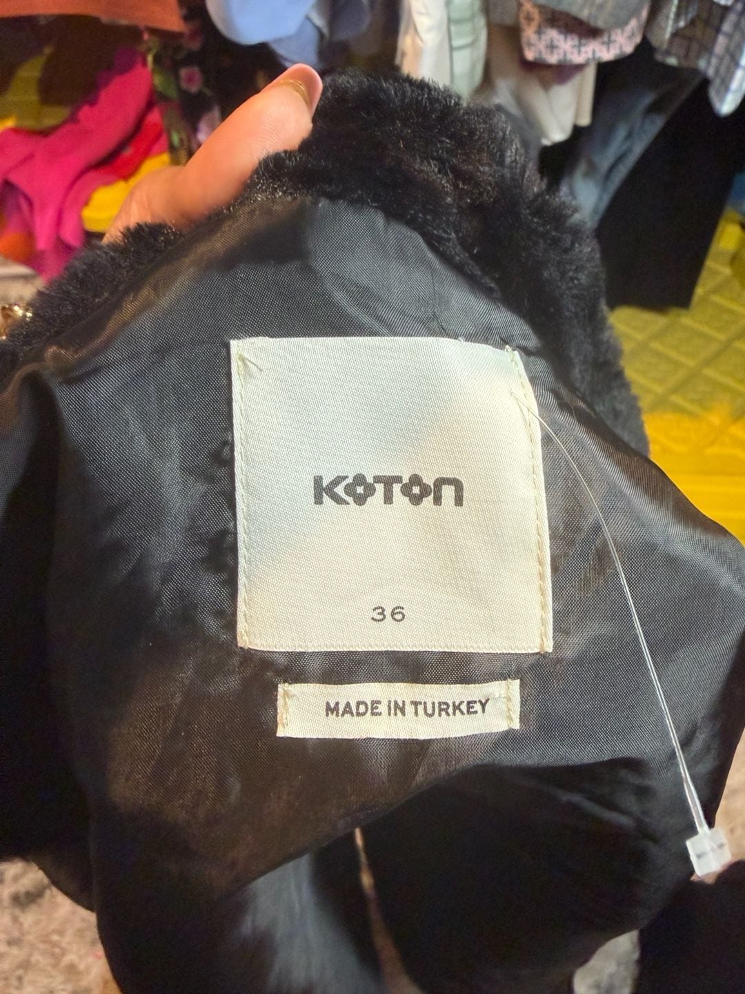 Koton Faux Fur Vest Size 36 Black Zip Up 5