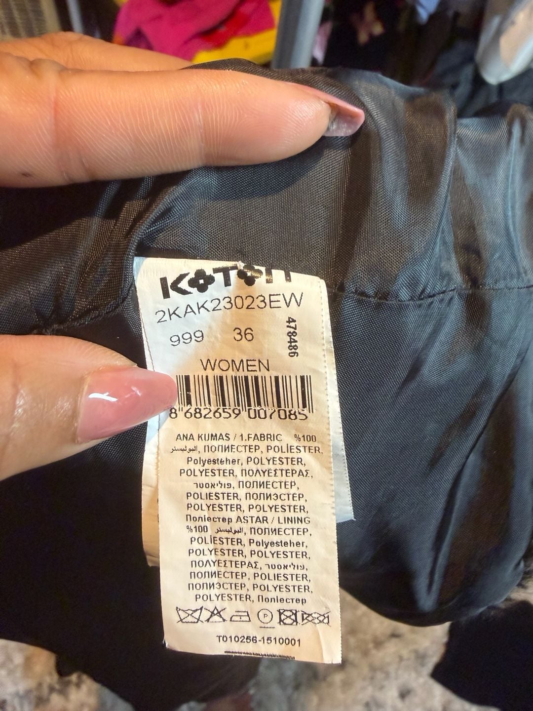 Koton Faux Fur Vest Size 36 Black Zip Up 6