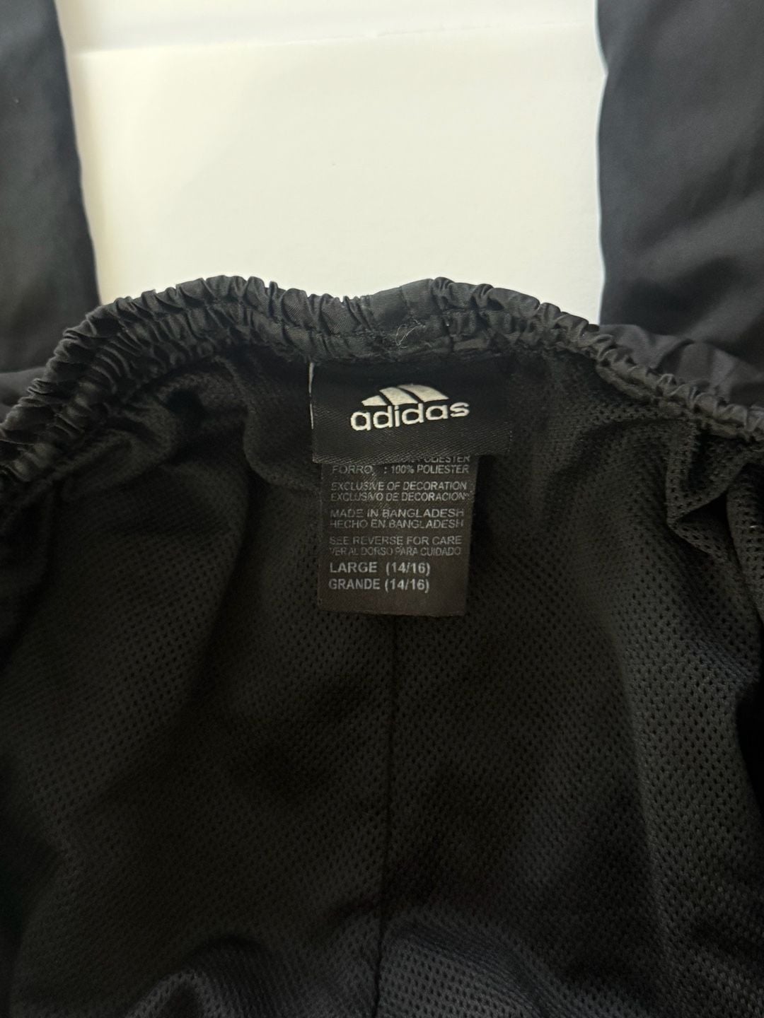 Adidas Track Pants Size Large 14/16 Black White Stripes Zips 3