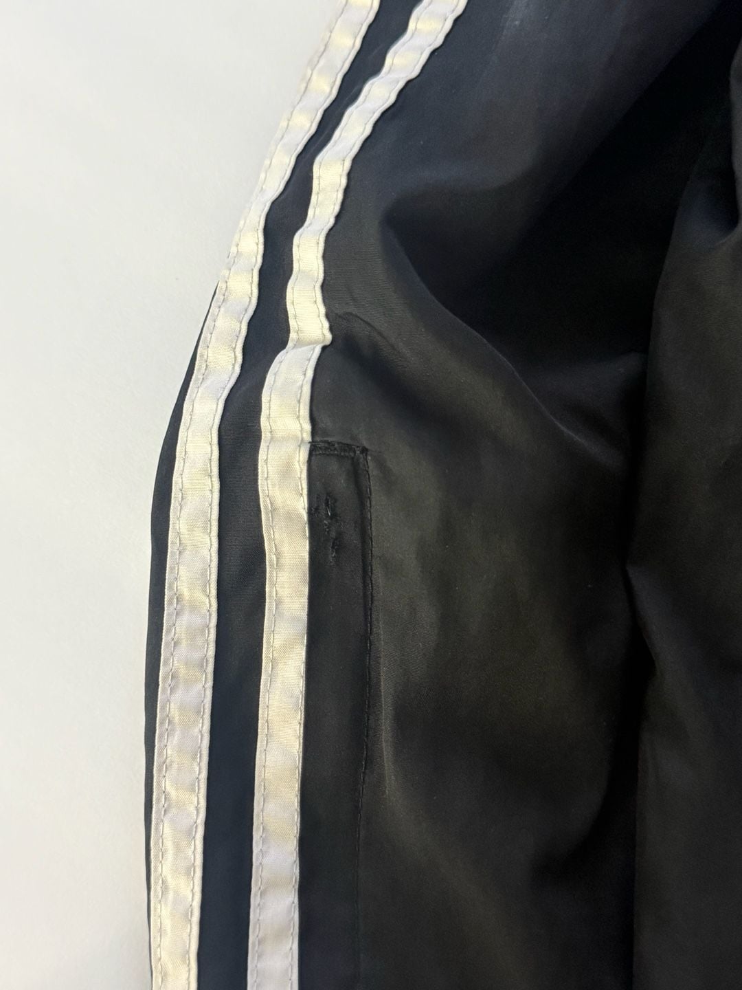 Adidas Track Pants Size Large 14/16 Black White Stripes Zips 5