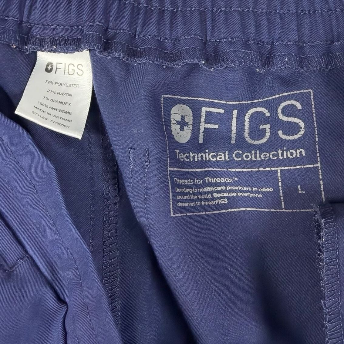 FIGS Scrub Pants Navy Blue Size L 4