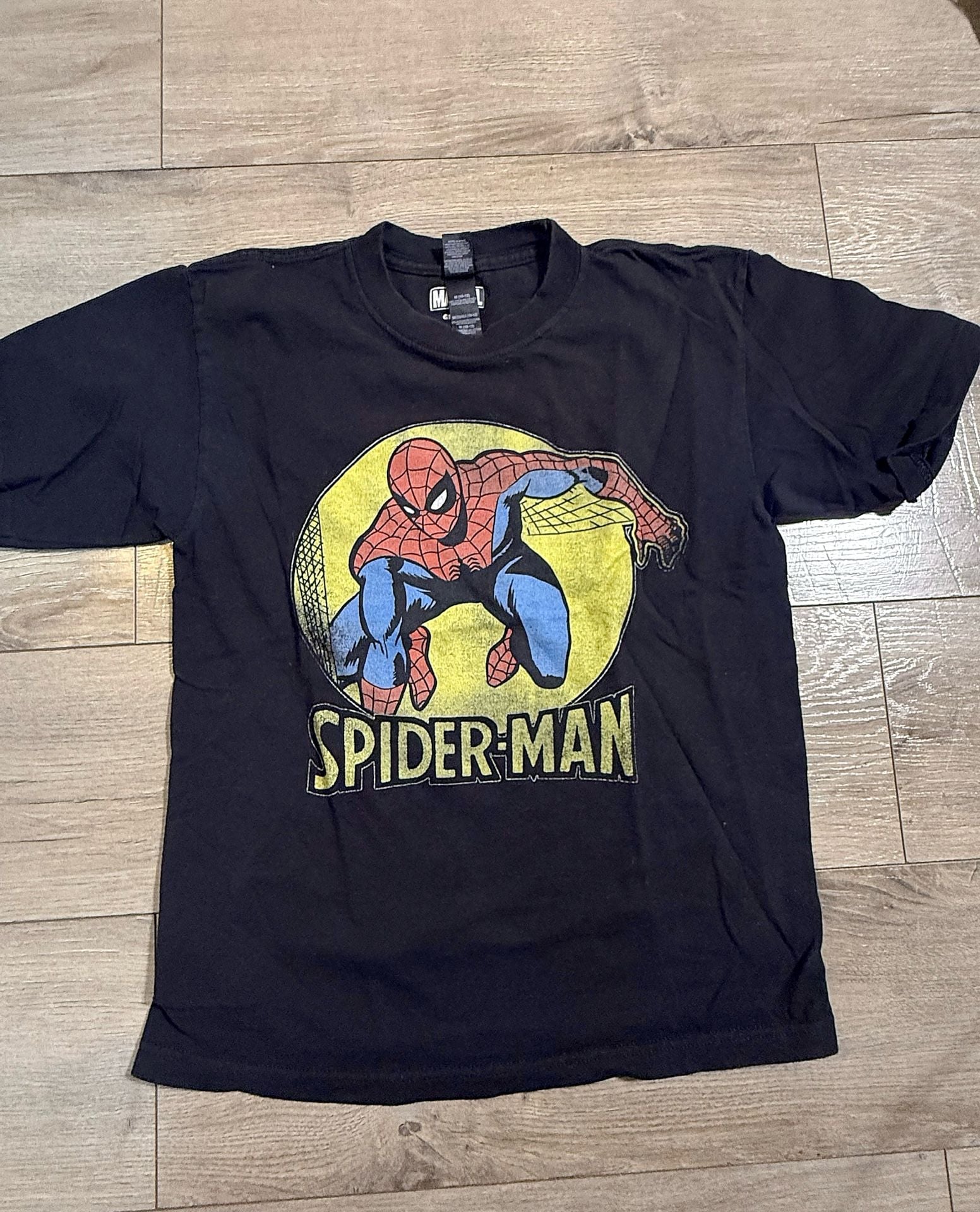 Marvel Spider-Man Graphic T-Shirt Size M 10-12 Black Graphic Tee 1