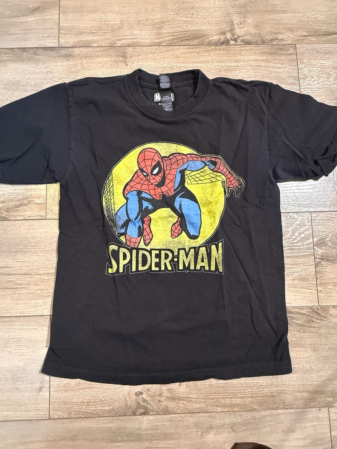 Marvel Spider-Man Graphic T-Shirt Size M 10-12 Black Graphic Tee 2