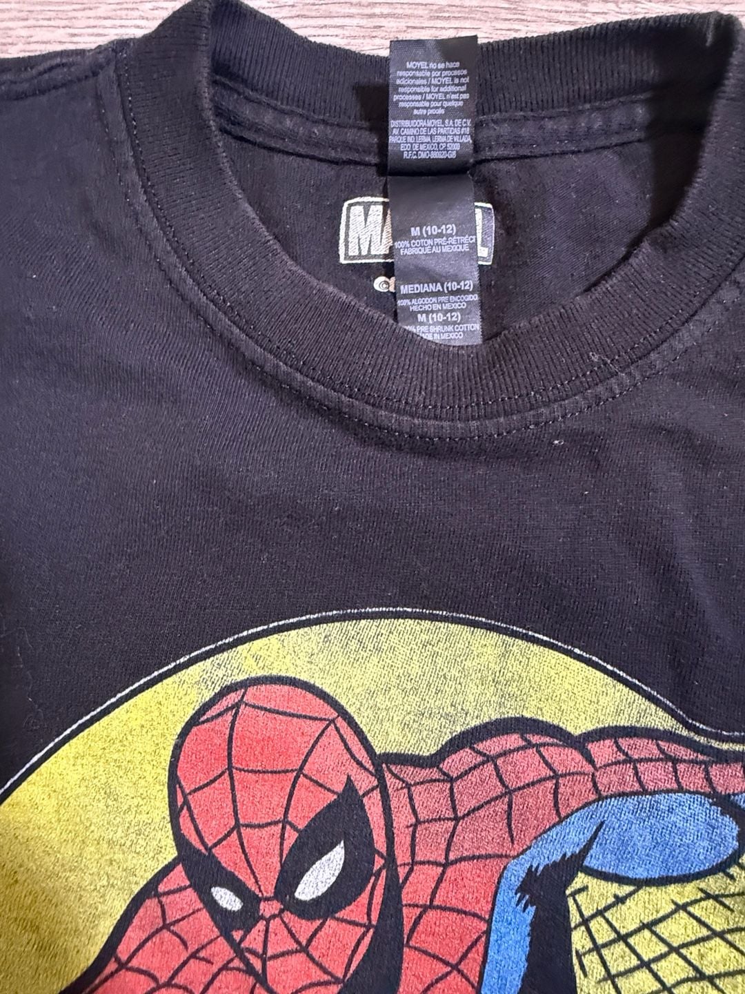 Marvel Spider-Man Graphic T-Shirt Size M 10-12 Black Graphic Tee 4