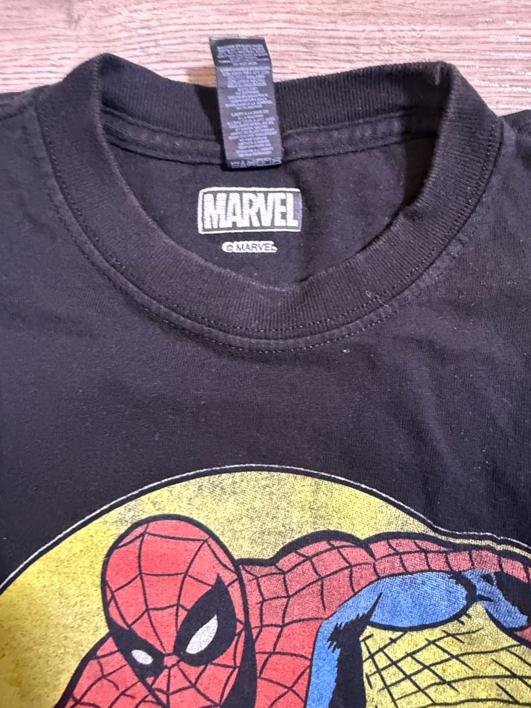Marvel Spider-Man Graphic T-Shirt Size M 10-12 Black Graphic Tee 5