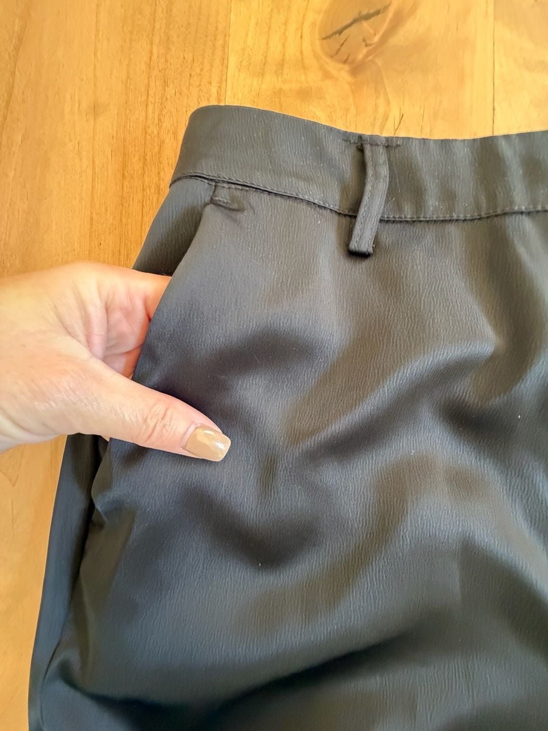 Nicole Miller Cargo Pants Size L Black Satin Elastic Waist 9