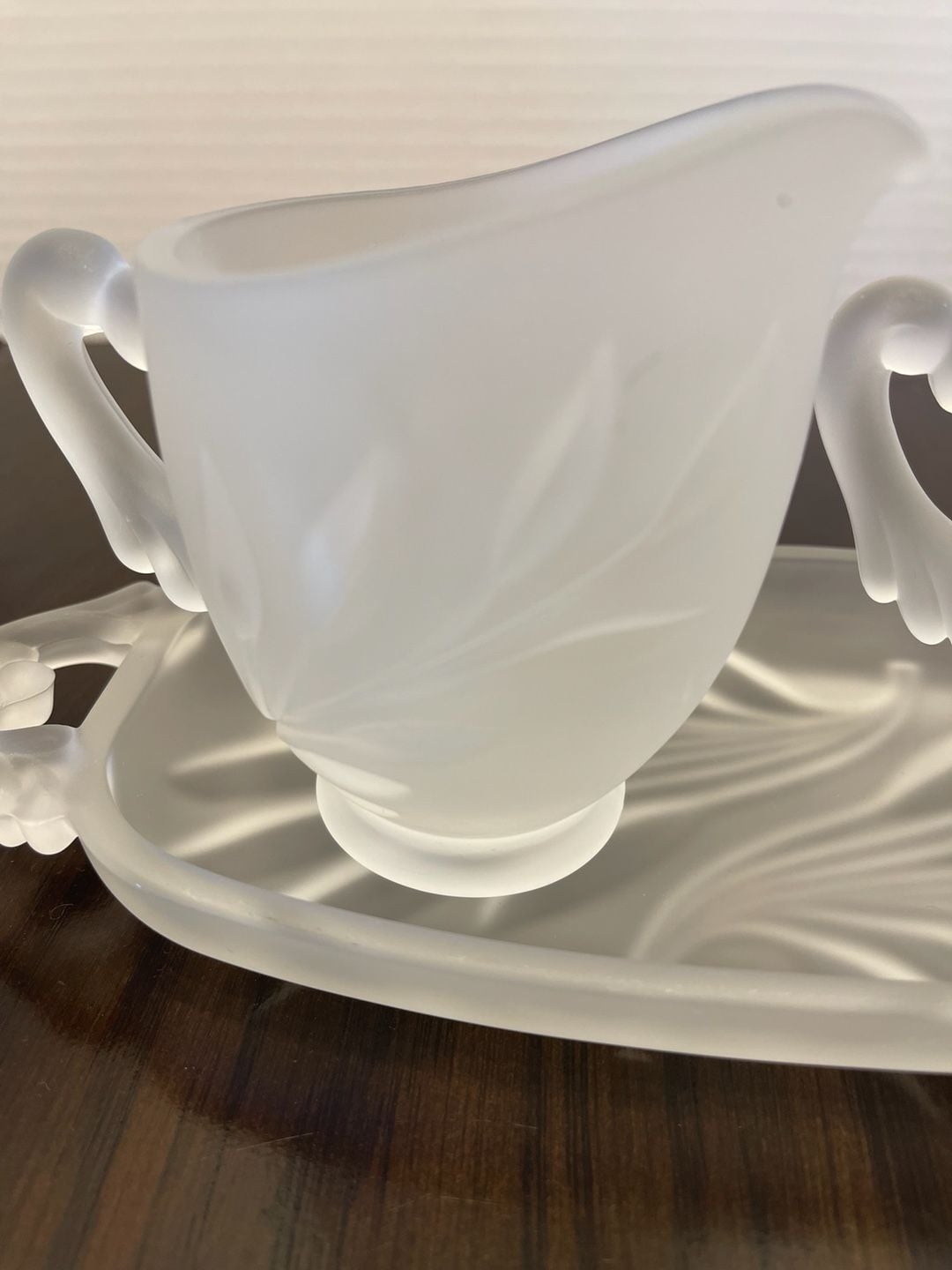 Vintage Indiana Glass Open Sugar & Creamer Set on Tray 7