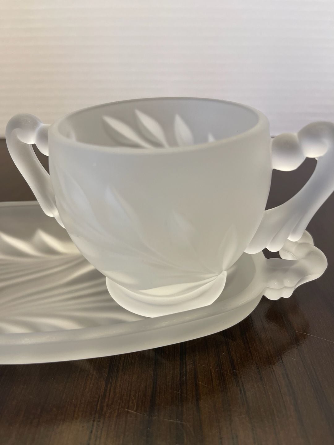 Vintage Indiana Glass Open Sugar & Creamer Set on Tray 8