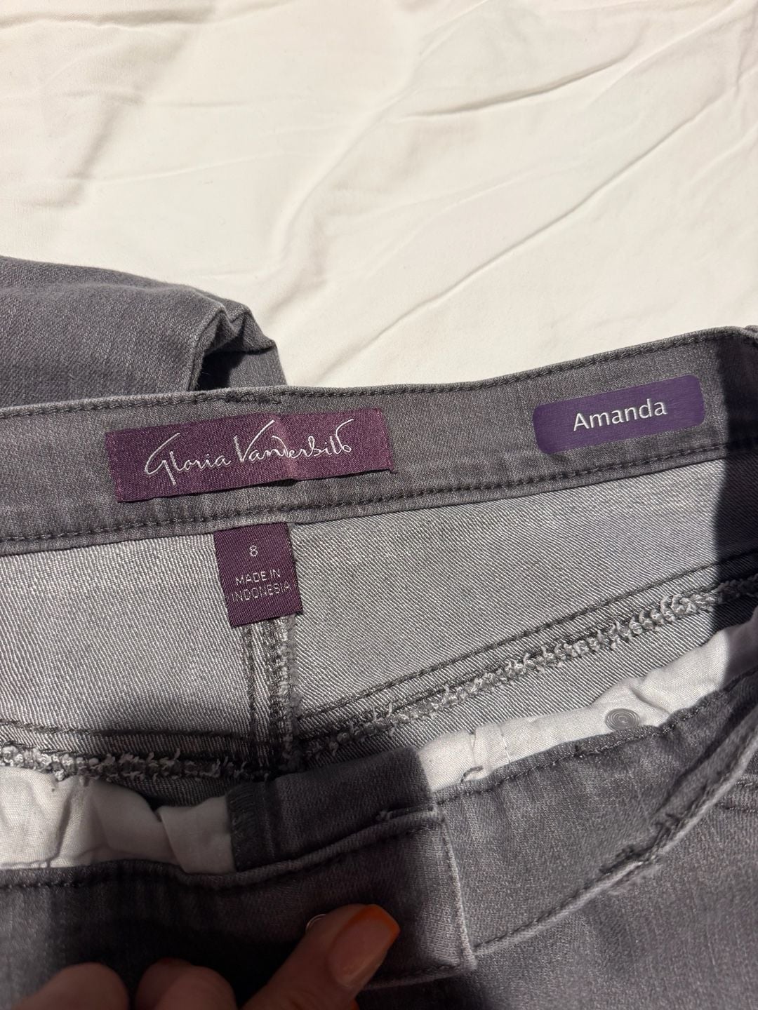 Gloria Vanderbilt Amanda Jeans Size 8 Gray Classic Rise 4