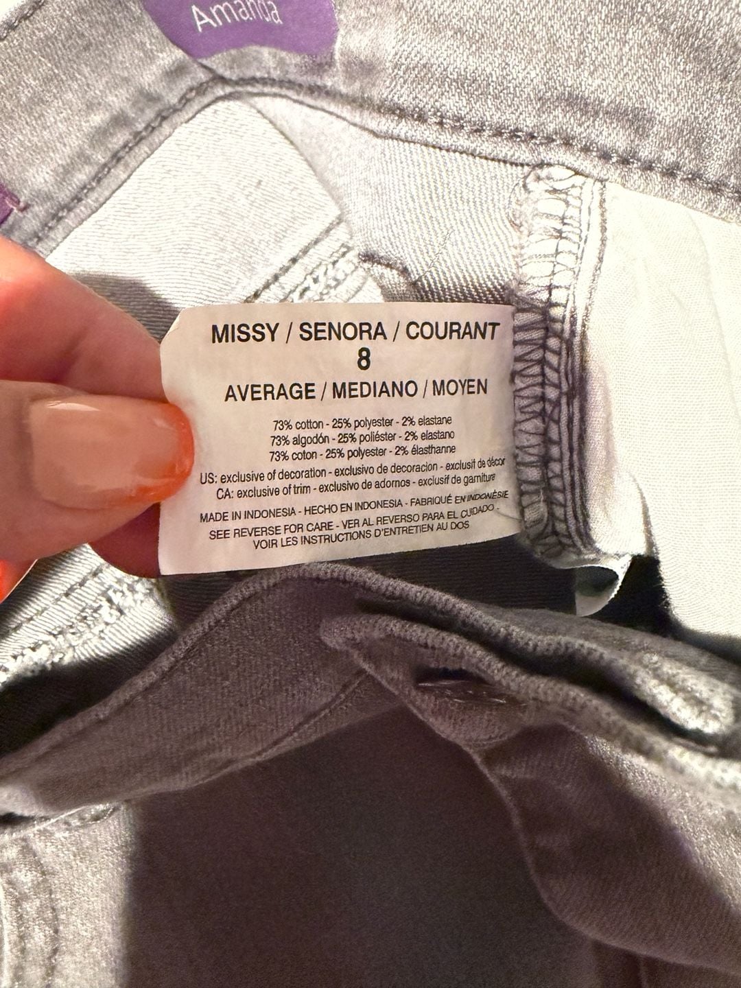 Gloria Vanderbilt Amanda Jeans Size 8 Gray Classic Rise 5
