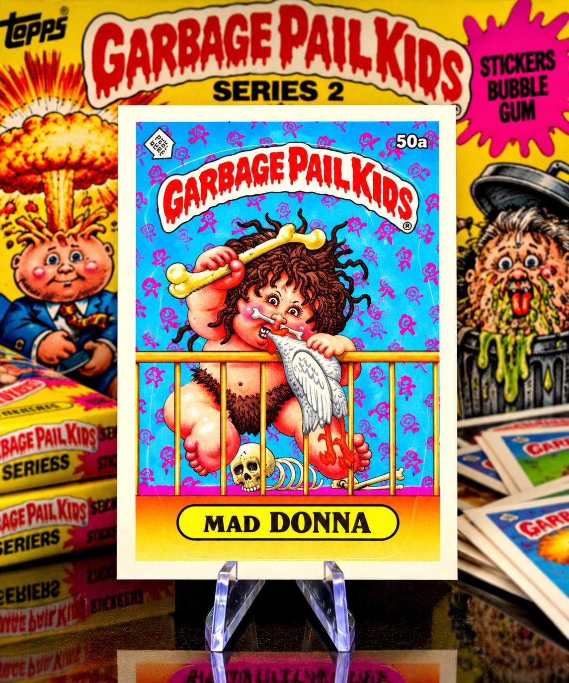1985 Topps Garbage Pail Kids Series 2 Mad Donna 50a Sticker Card Used-Good 1