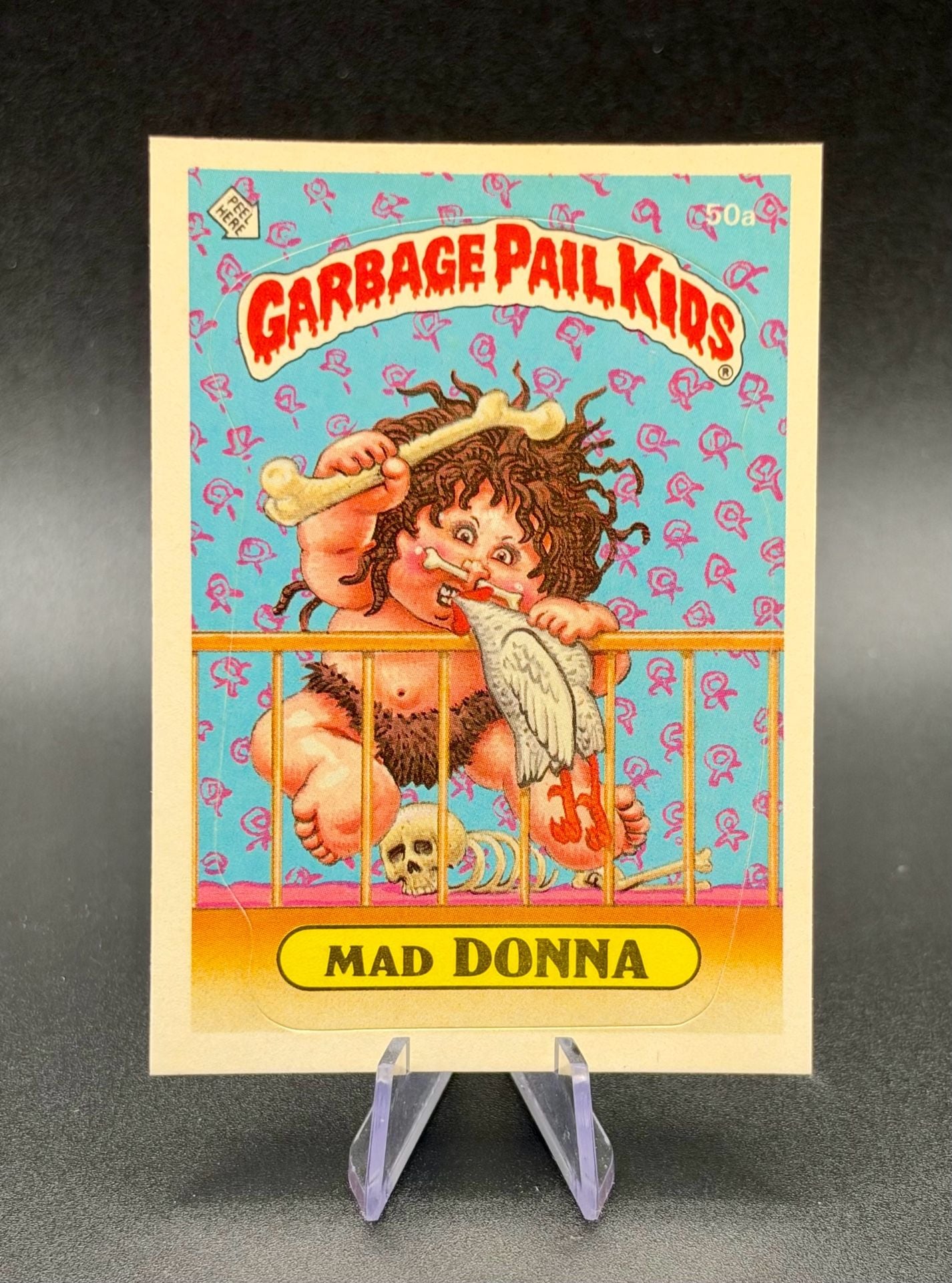 1985 Topps Garbage Pail Kids Series 2 Mad Donna 50a Sticker Card Used-Good 2