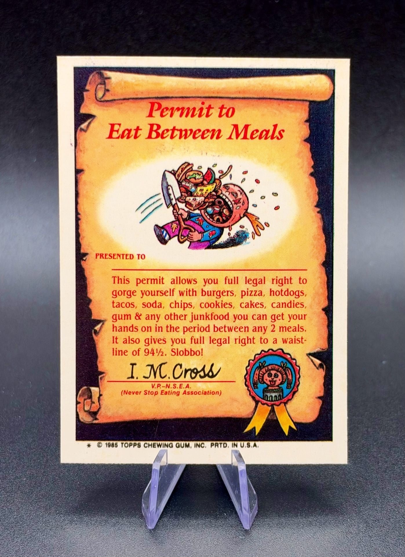 1985 Topps Garbage Pail Kids Series 2 Mad Donna 50a Sticker Card Used-Good 3