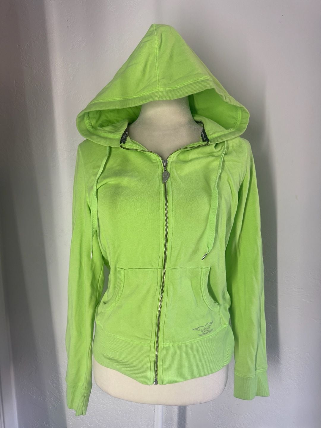 Victoria's Secret Angels Full Zip Hoodie Lime Green 2