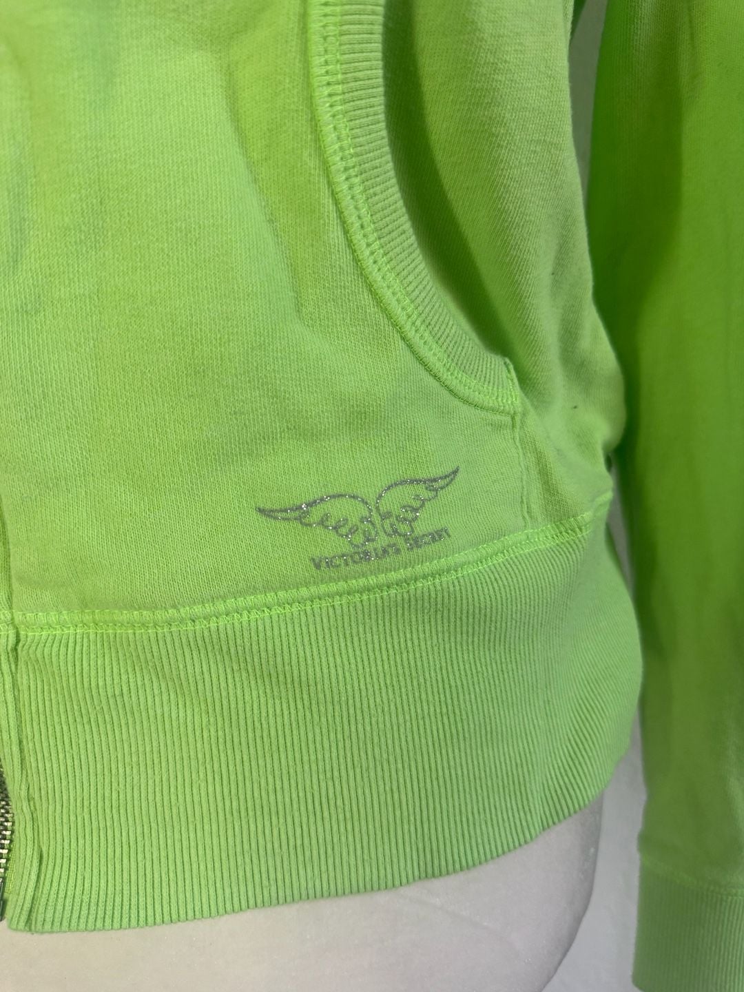 Victoria's Secret Angels Full Zip Hoodie Lime Green 3