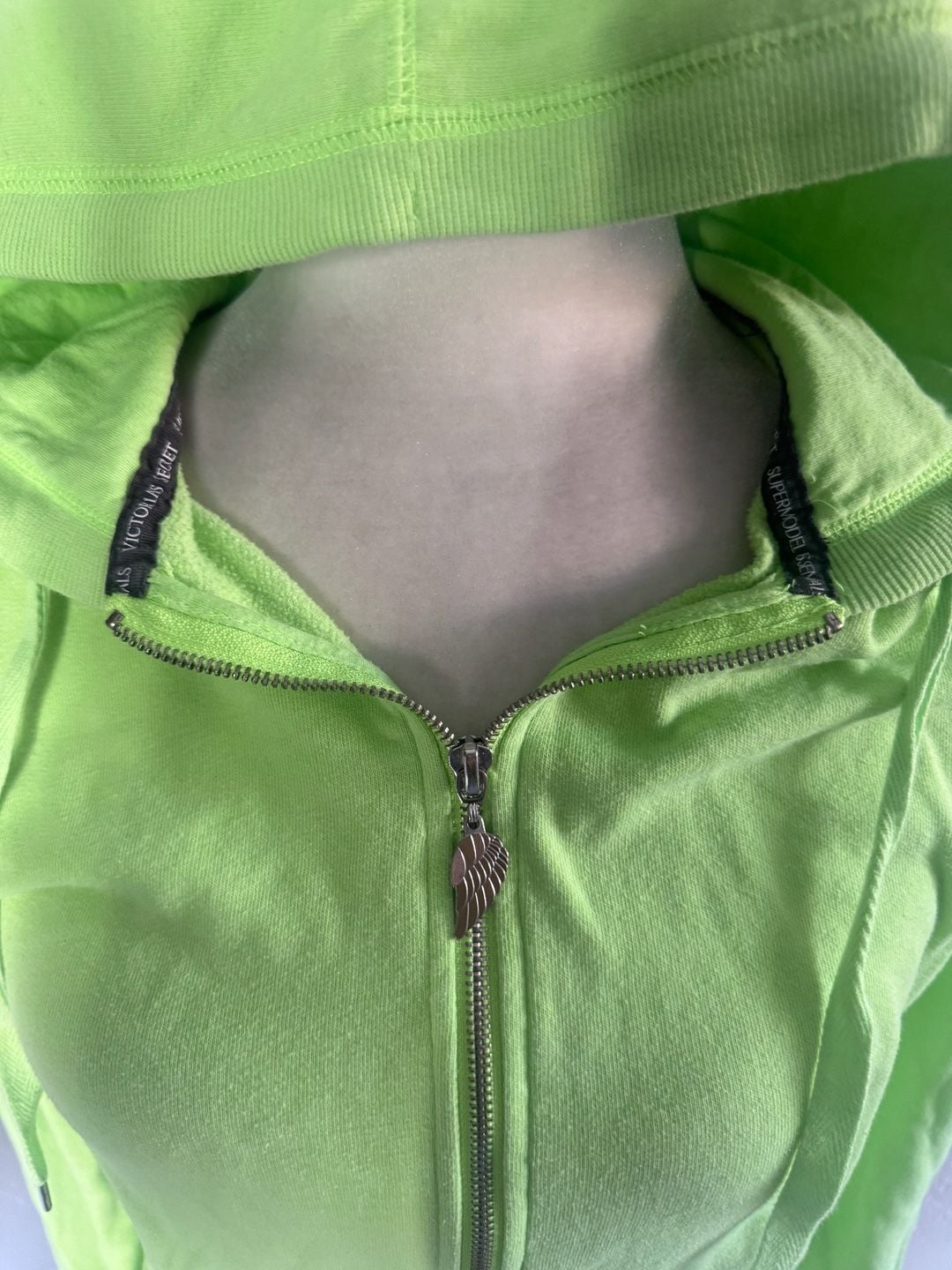 Victoria's Secret Angels Full Zip Hoodie Lime Green 4