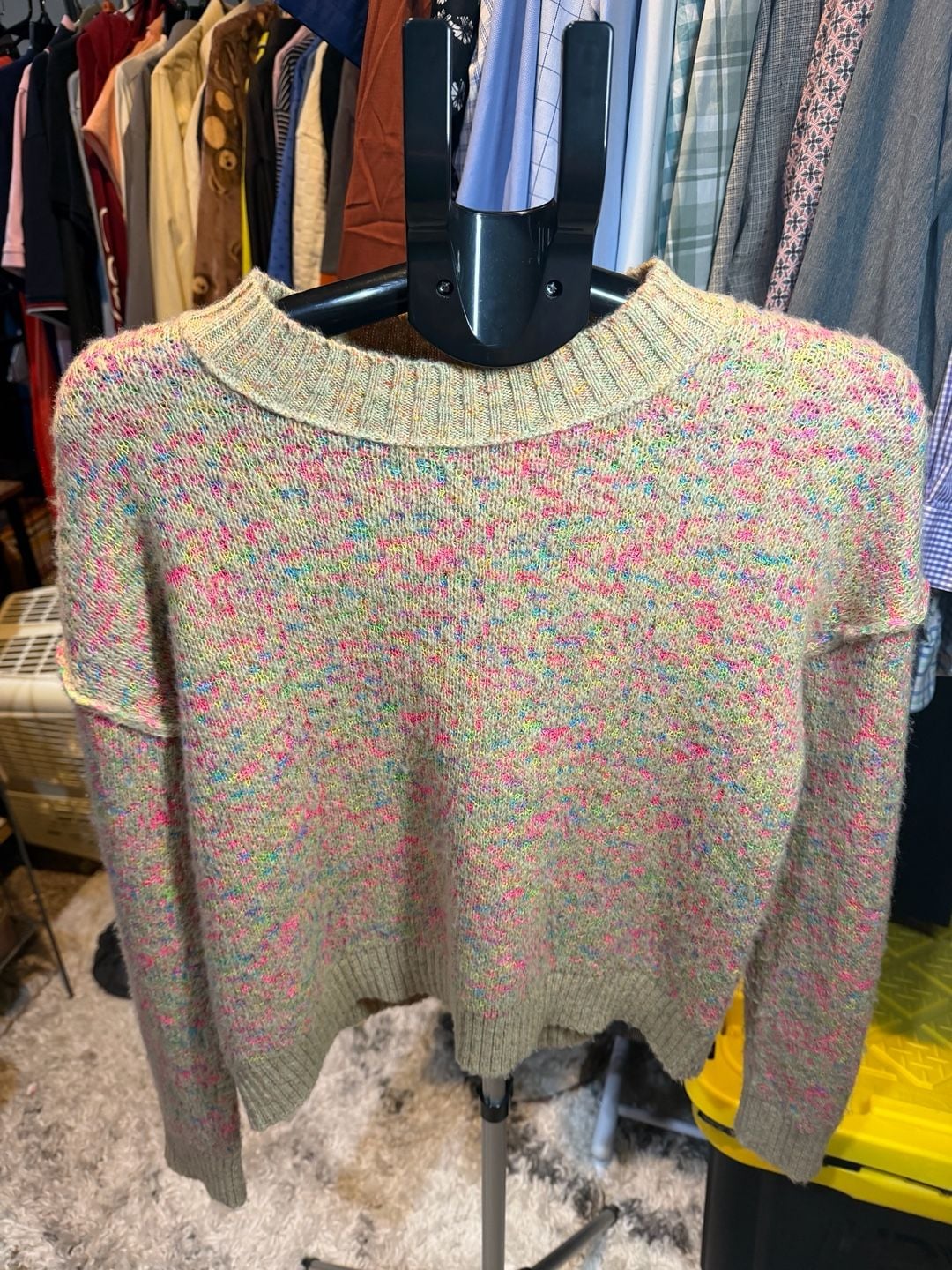 Lisa Todd Sweater Size S Multi-Color Confetti Knit Crewneck 3