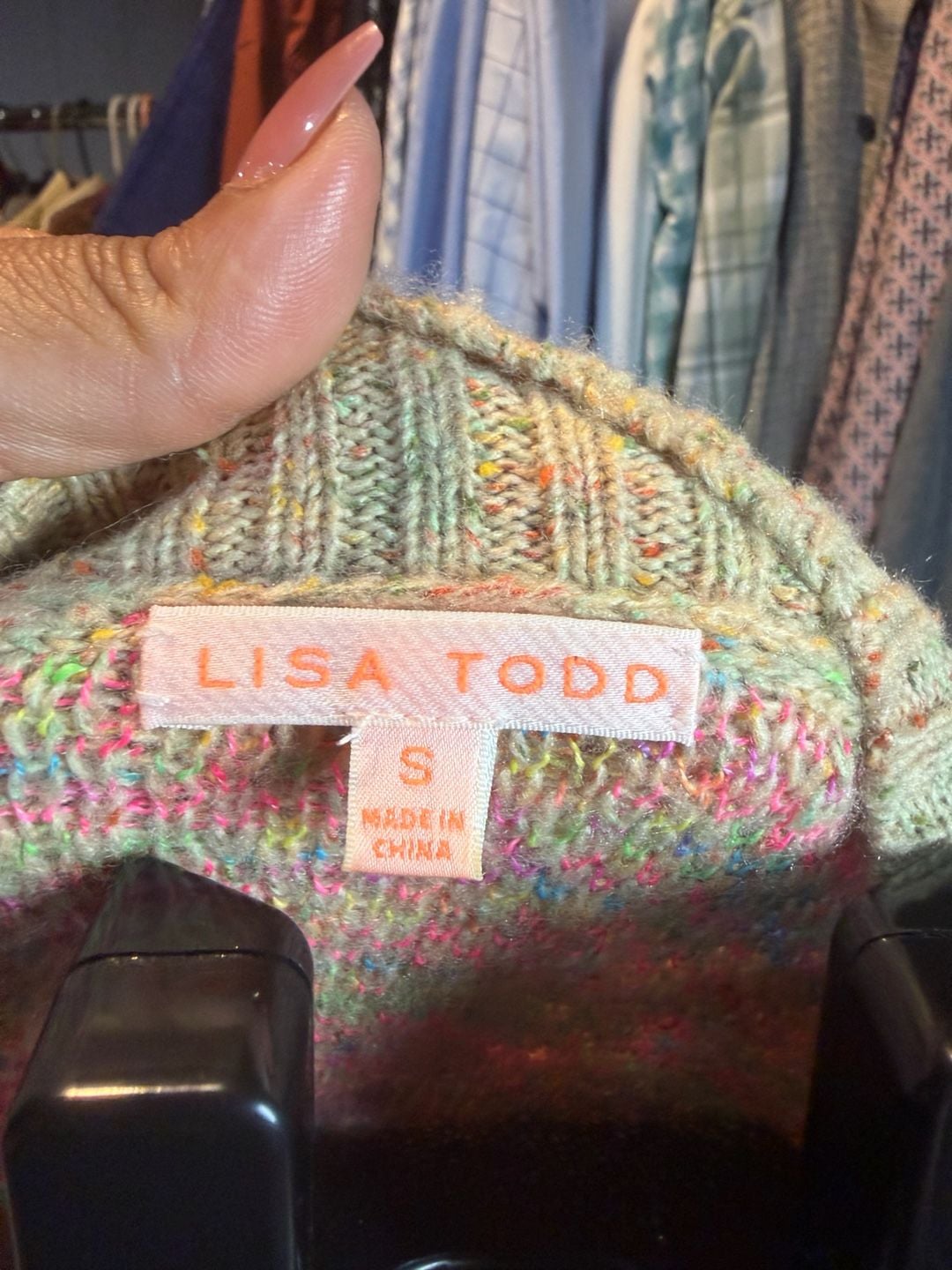 Lisa Todd Sweater Size S Multi-Color Confetti Knit Crewneck 6