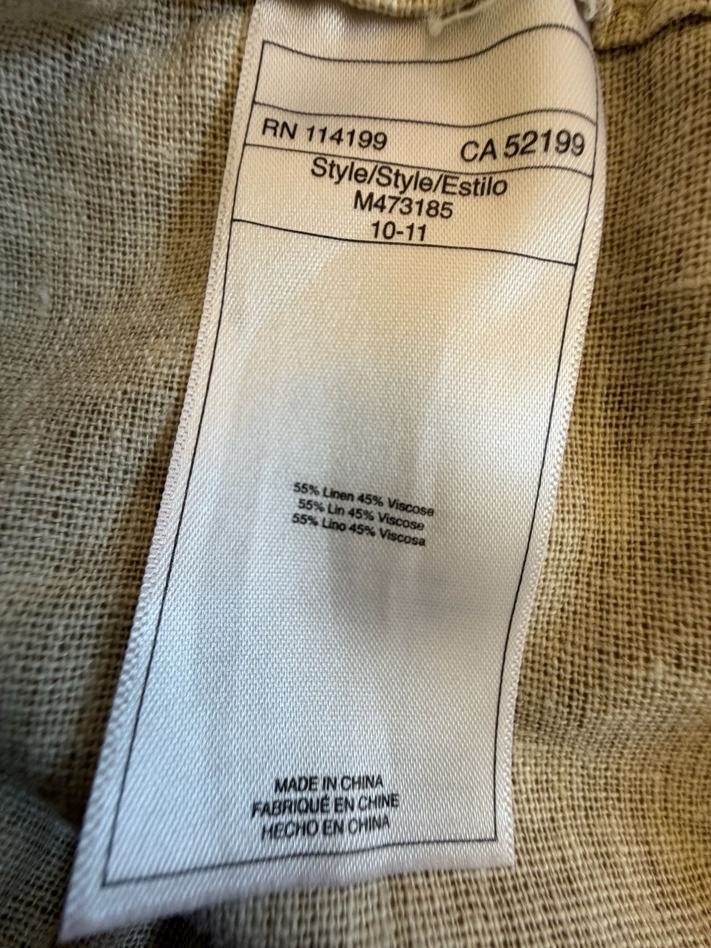Roxy Linen Blend Drawstring Pants Size M Beige 7