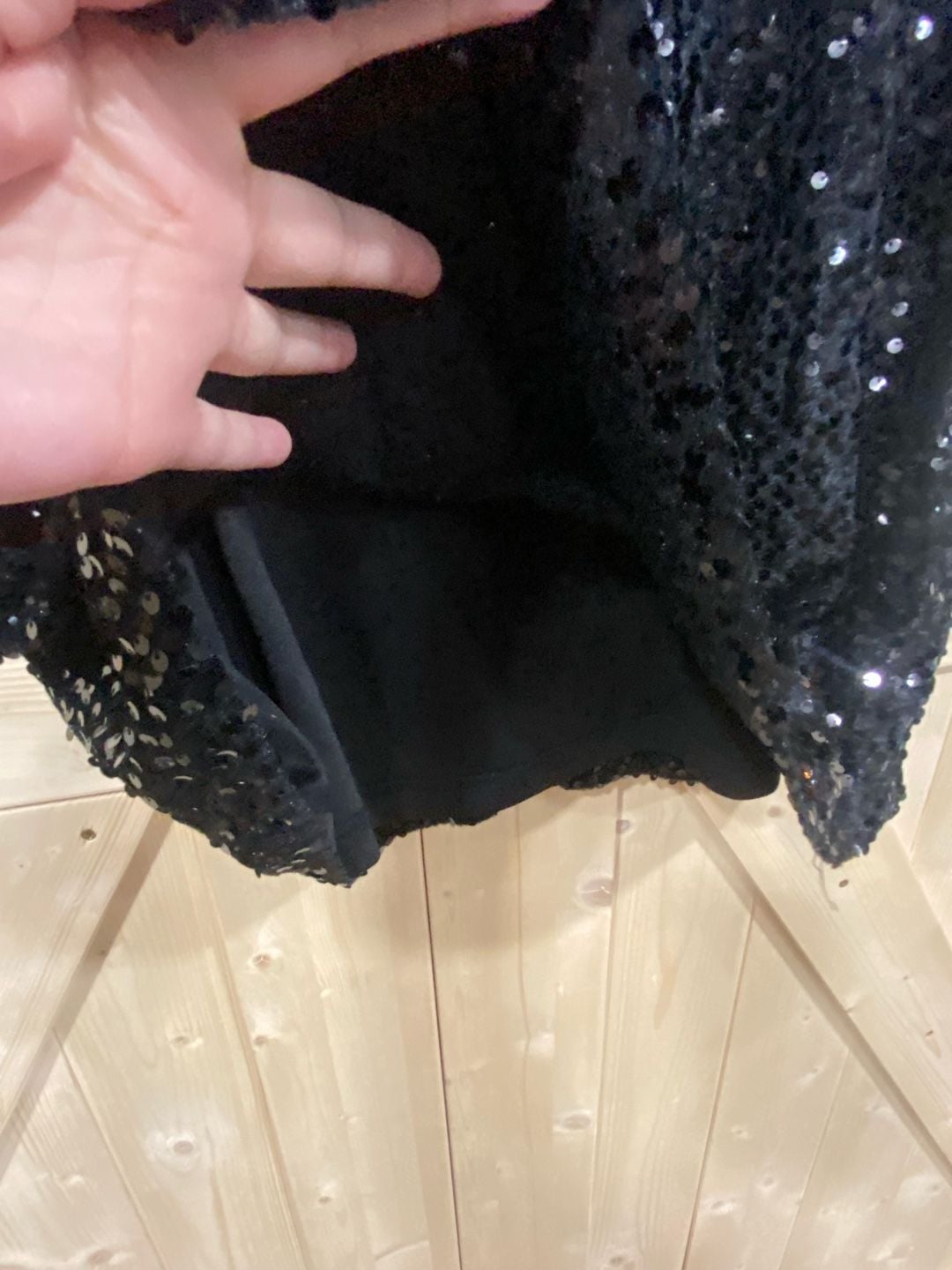 Studio 124 Black Sequin Long Sleeve Mini Dress Size L 3