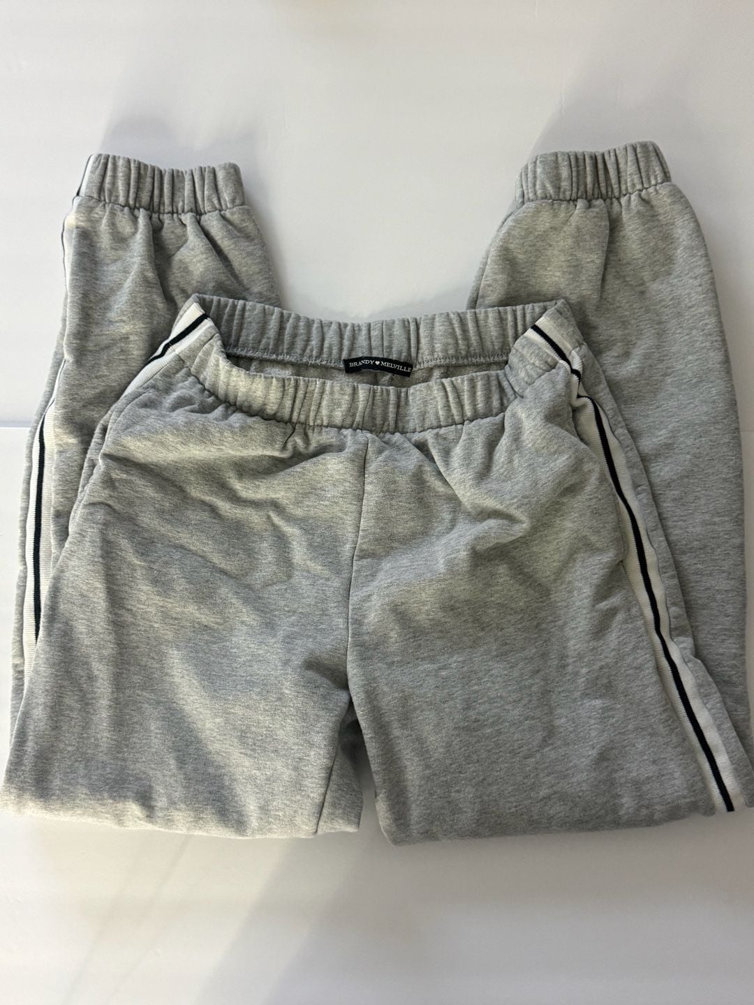 Brandy Melville Sweatpants Gray Striped Joggers 1