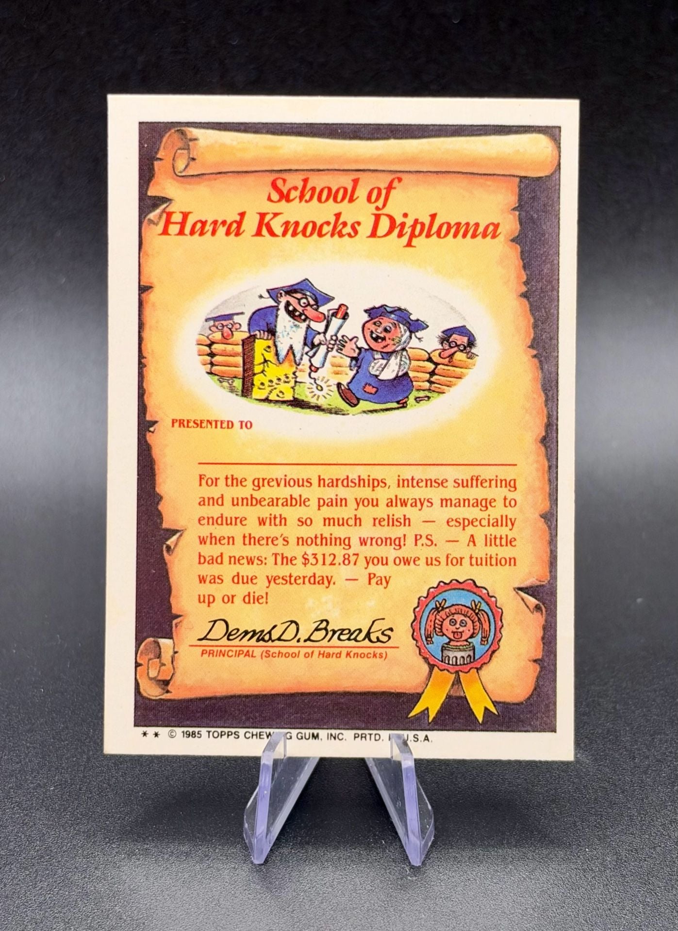 1985 Topps Garbage Pail Kids Series 2 Brett Sweat 51b Trading Card 3