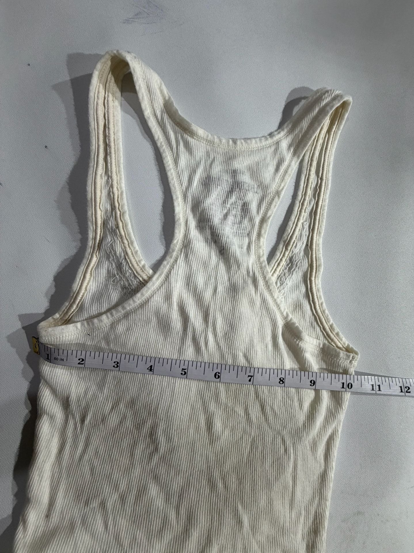 Abercrombie & Fitch Vintage Beaded Ribbed Tank Top White Size S 7