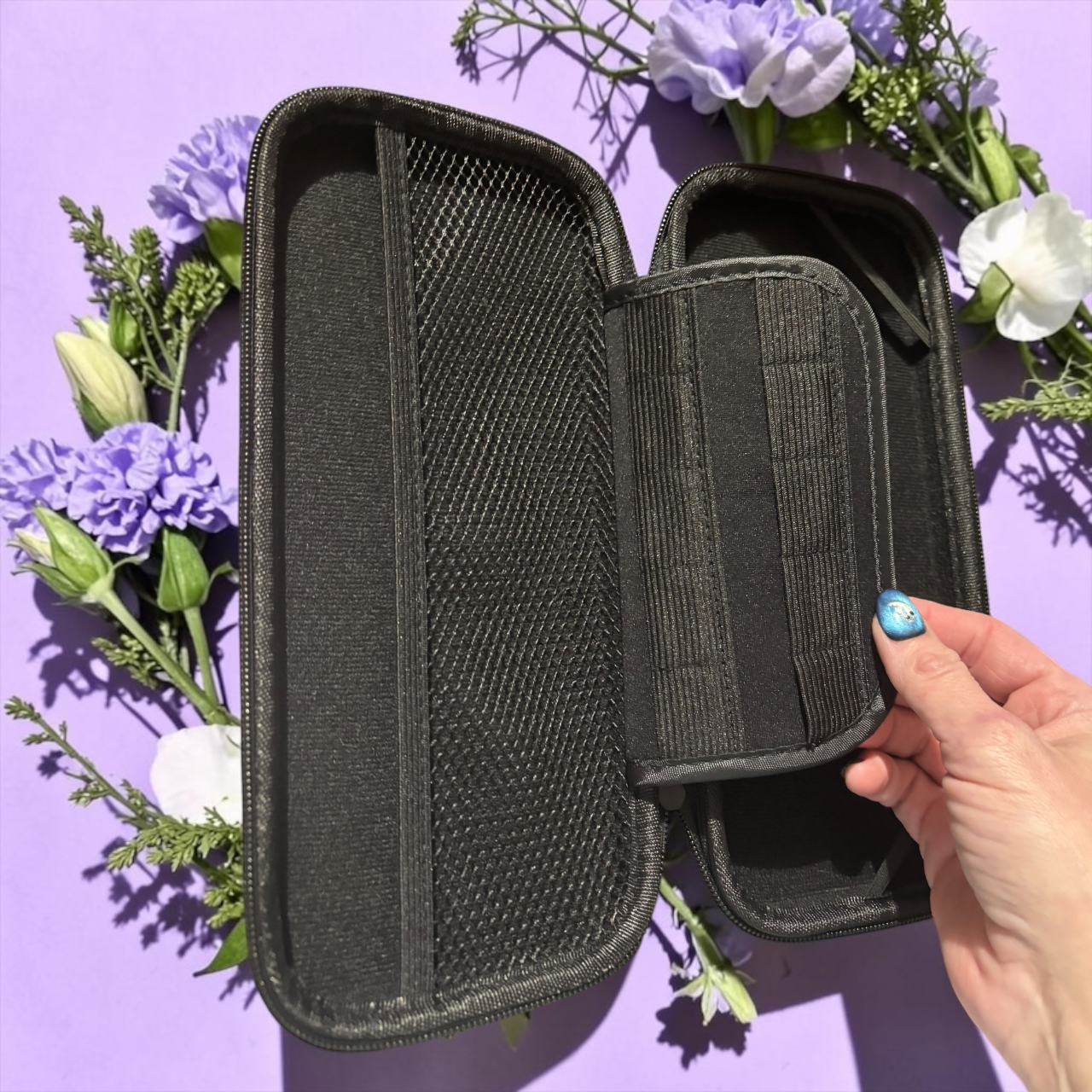 Unbranded Purple Butterfly Hard Shell Game Storage Case Carrying Pouch 5